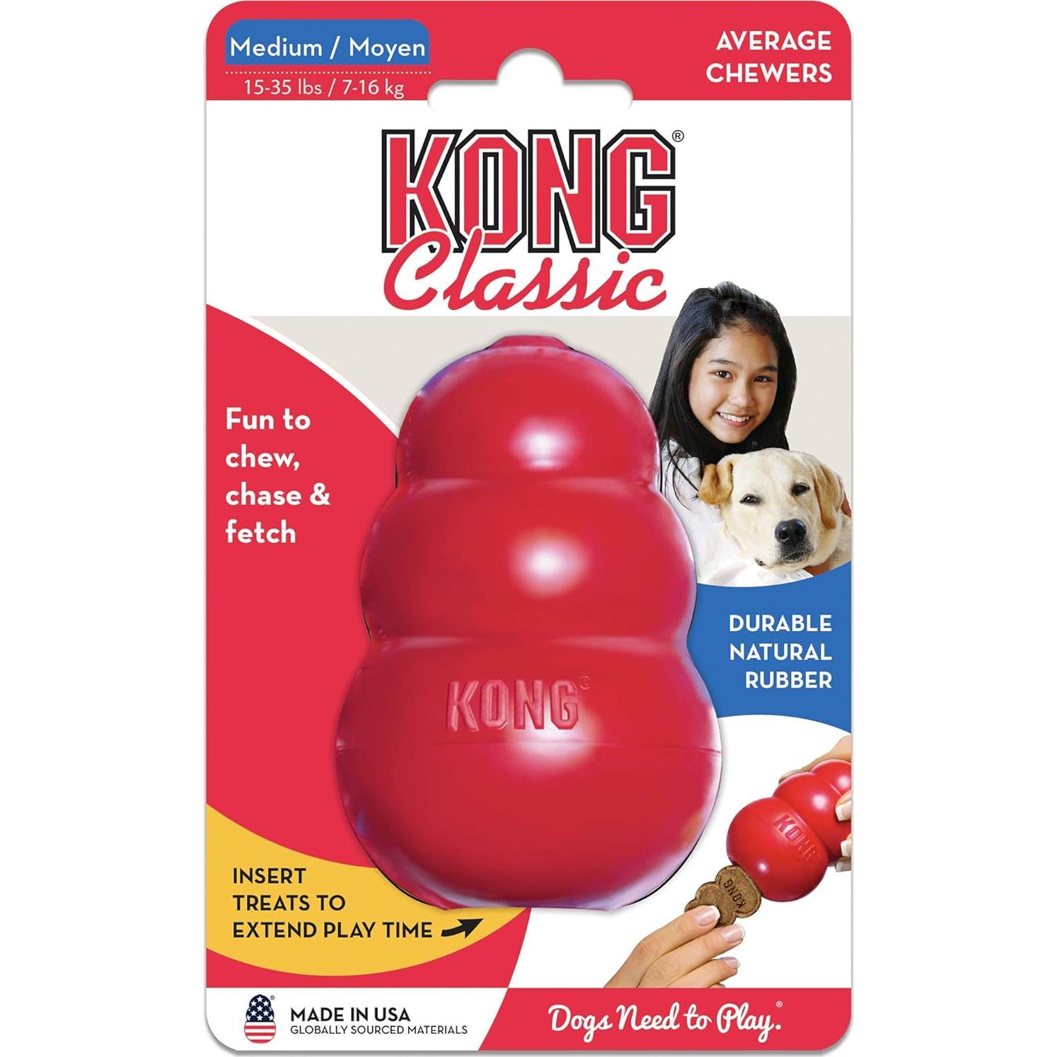 KONG Classic Juguete Rellenable para Perros Medianos - Caucho Duradero