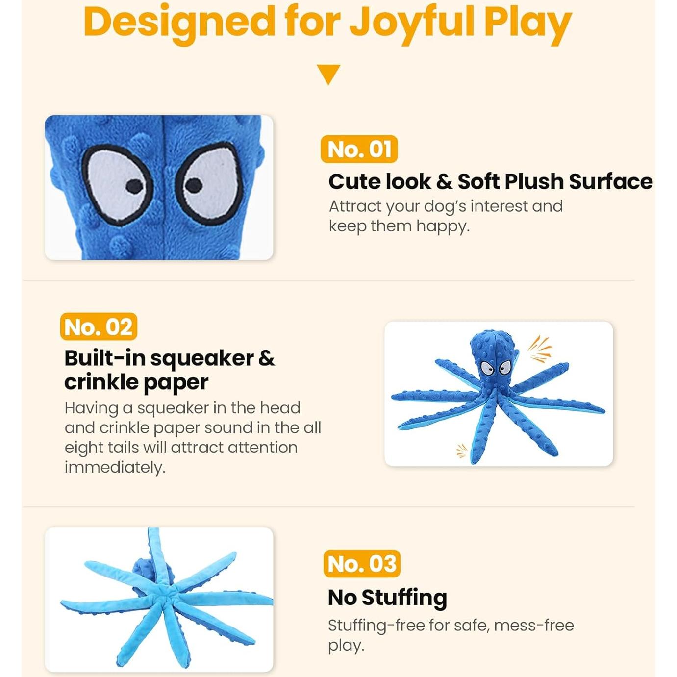 Juguetes para Perros HGB Pulpo Sin Relleno Paquete de 2