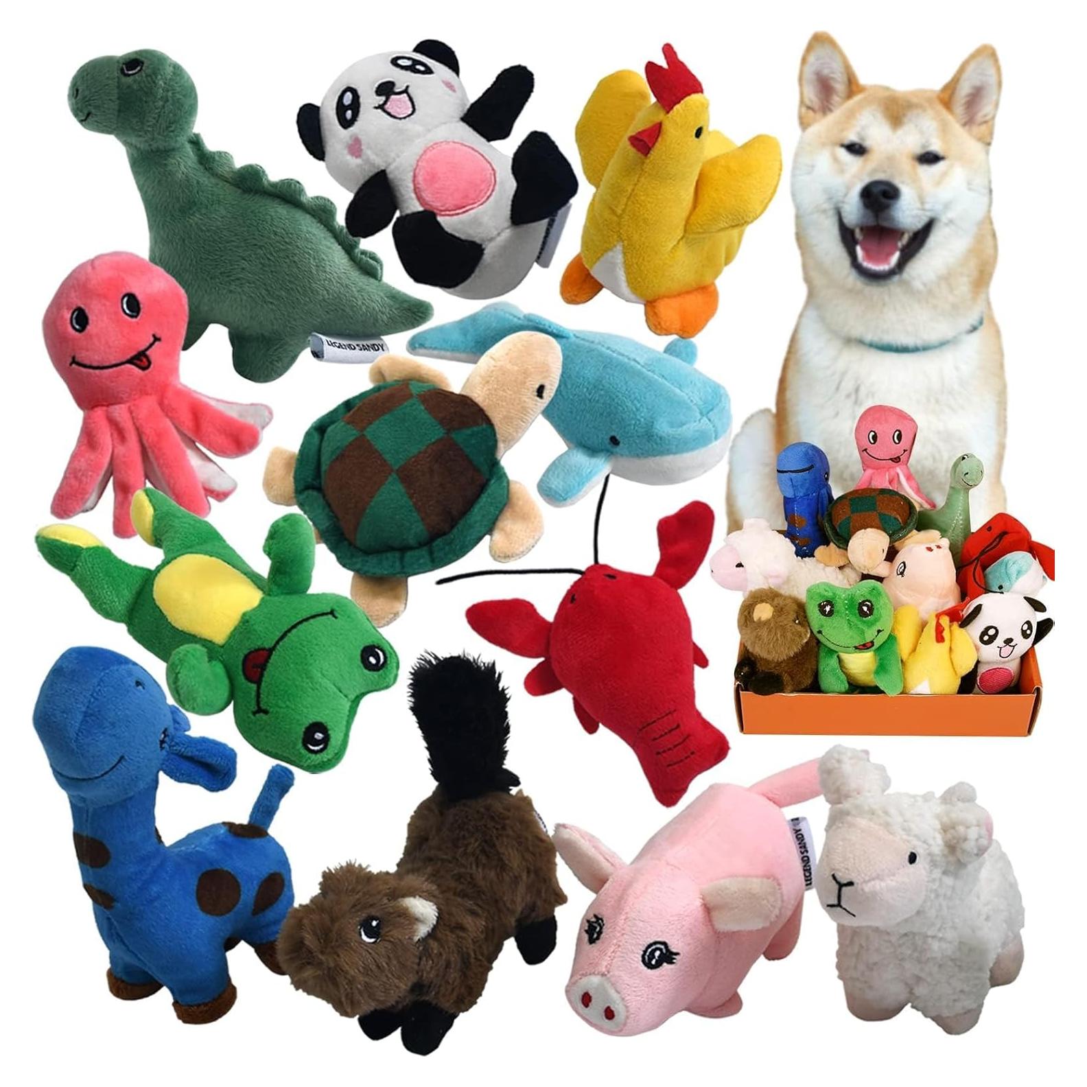 Pack 12 Juguetes de Peluche Squeaky Legend Sandy para Perros