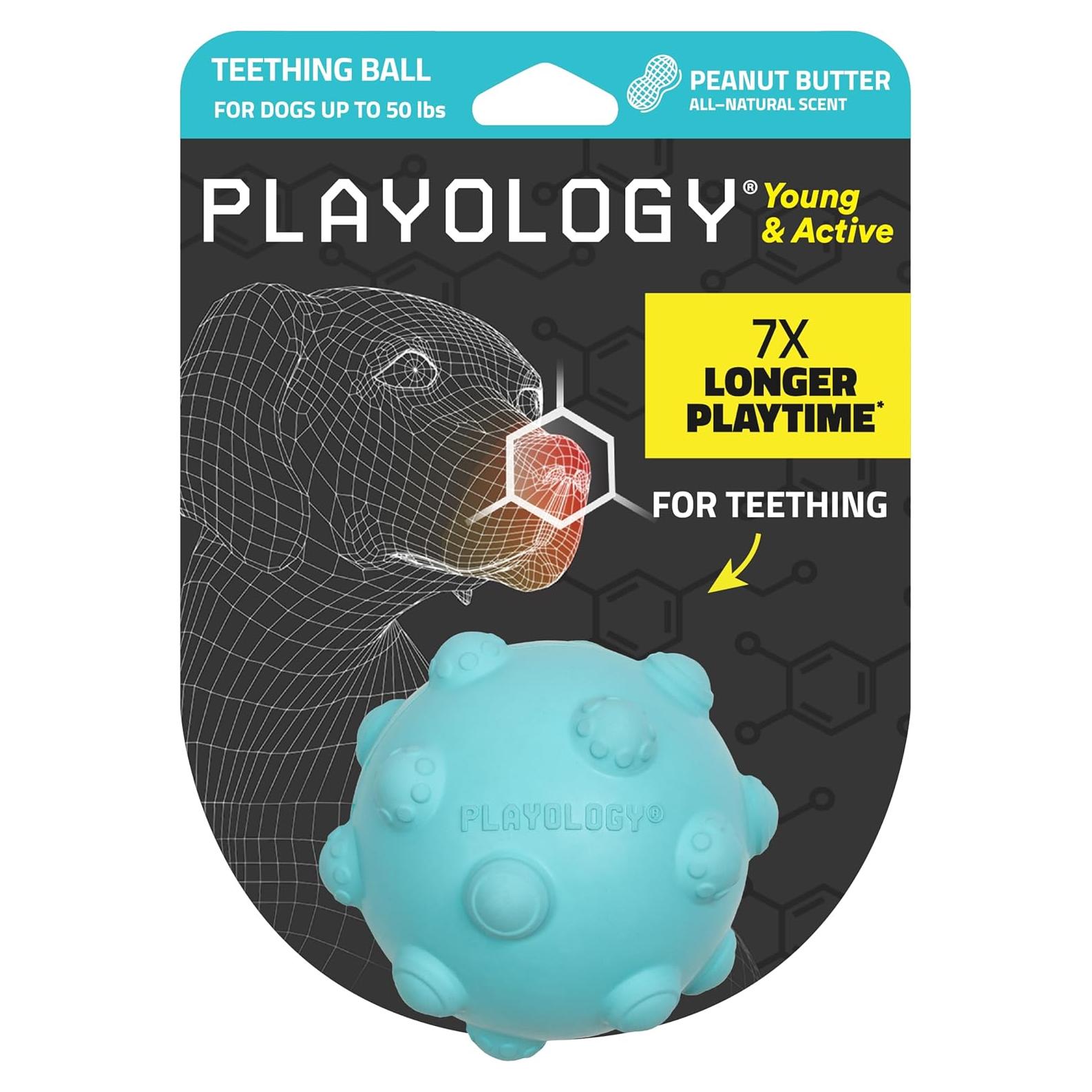Pelota de Masticar Playology Mediana con Aroma a Mantequilla de Maní
