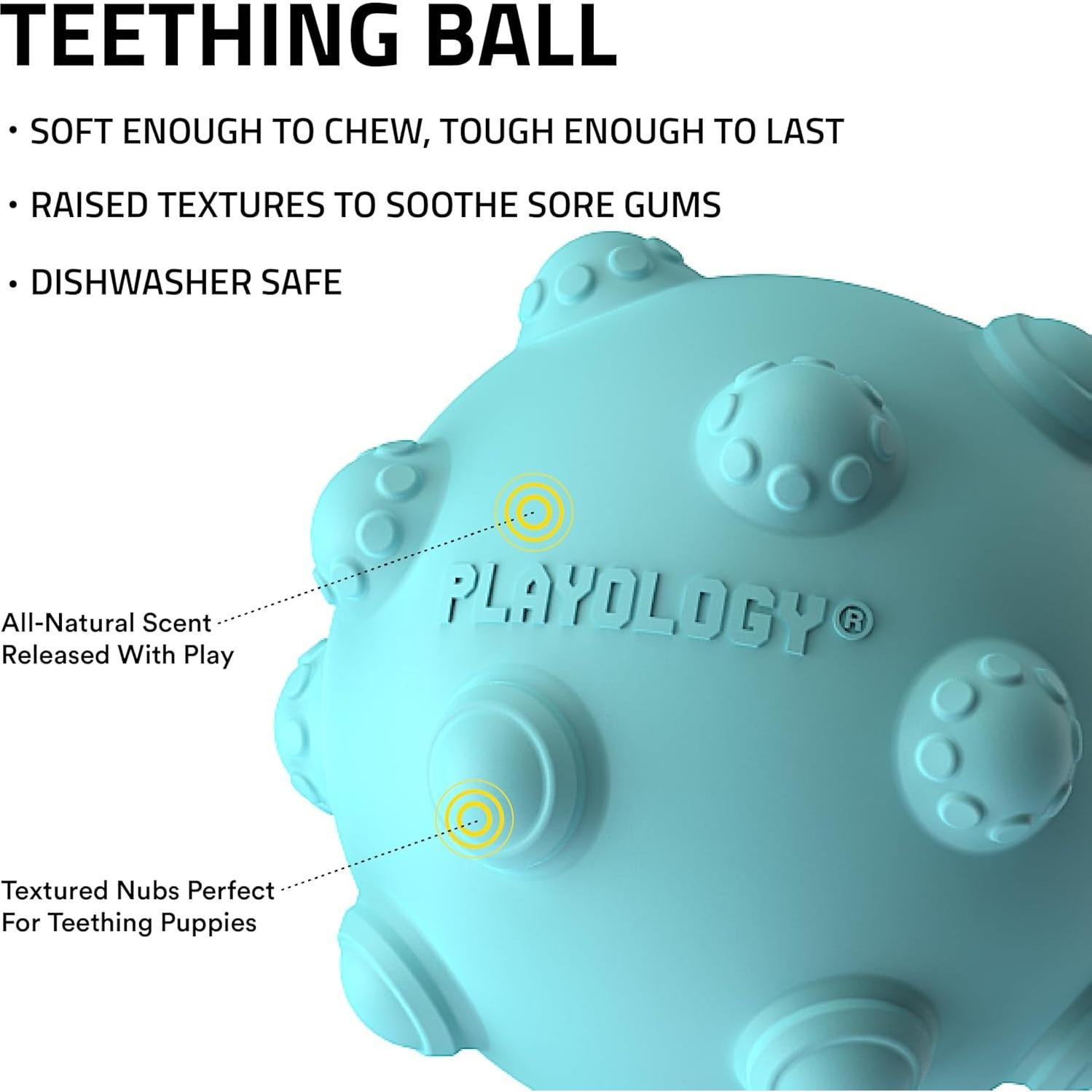 Pelota de Masticar Playology Mediana con Aroma a Mantequilla de Maní