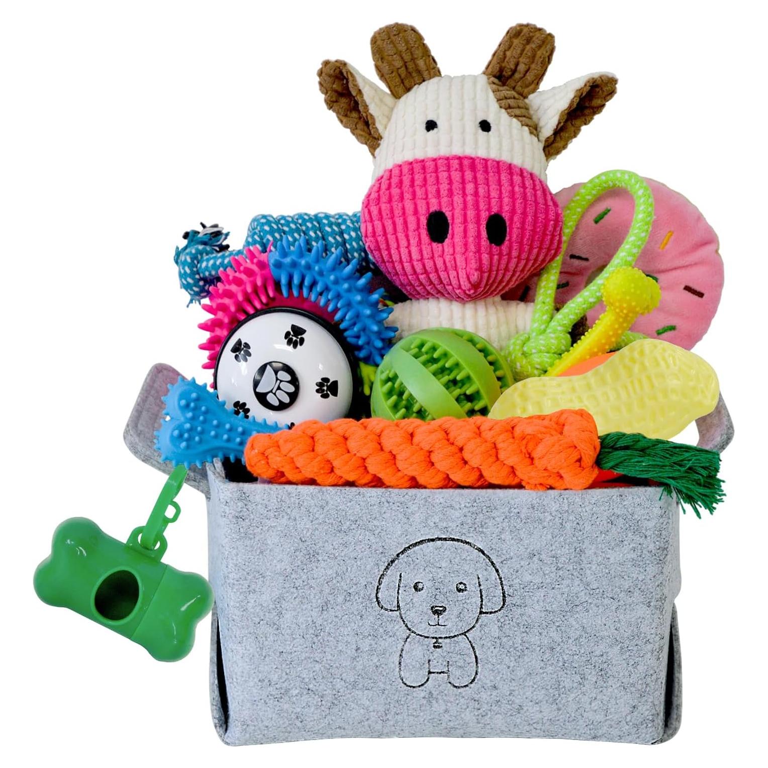 20 Piezas Juguetes para Perros MRSOHRET con Canasta