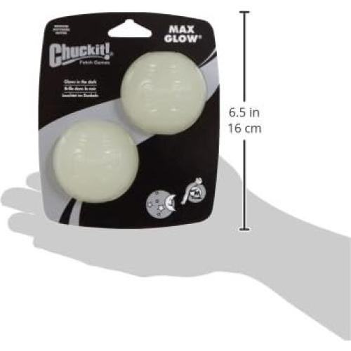 Pelotas Brillantes para Perros Chuckit! Max Glow 6,35 cm Paquete 2