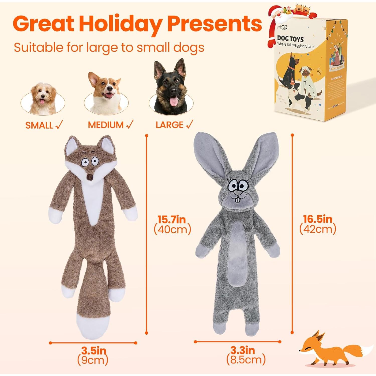 Juguetes para Perros HGB Squeaky Conejo y Zorro 39,88 cm