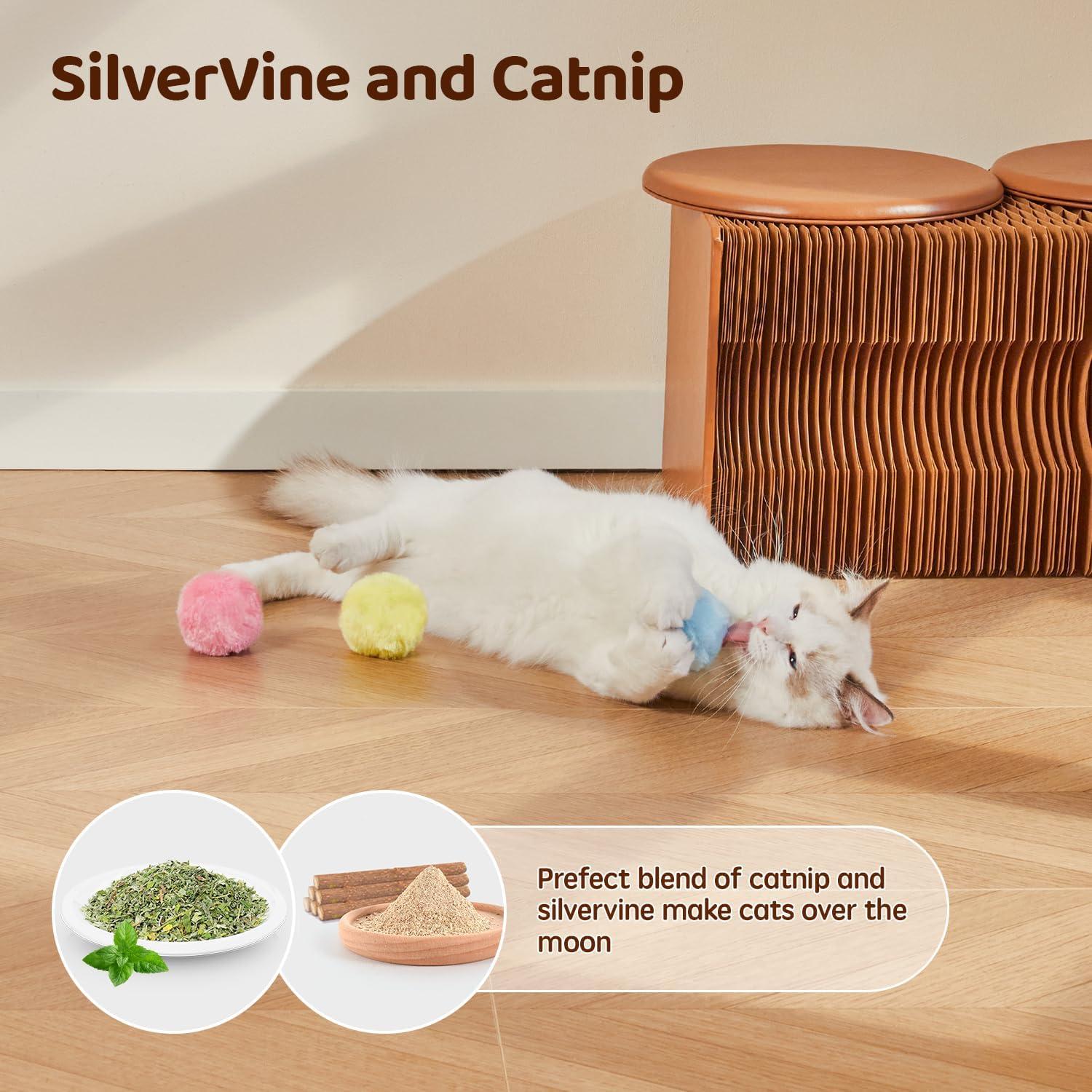 Pelotas Interactivas para Gatos Potaroma con Catnip - 3 Piezas