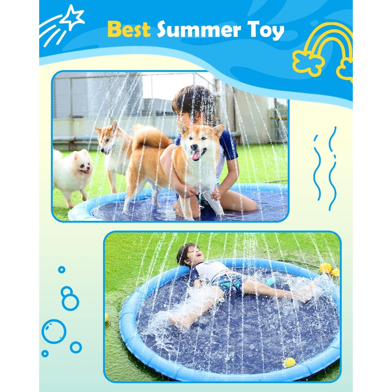 Alfombra de Salpicaduras para Perros Peteast 170 cm Azul