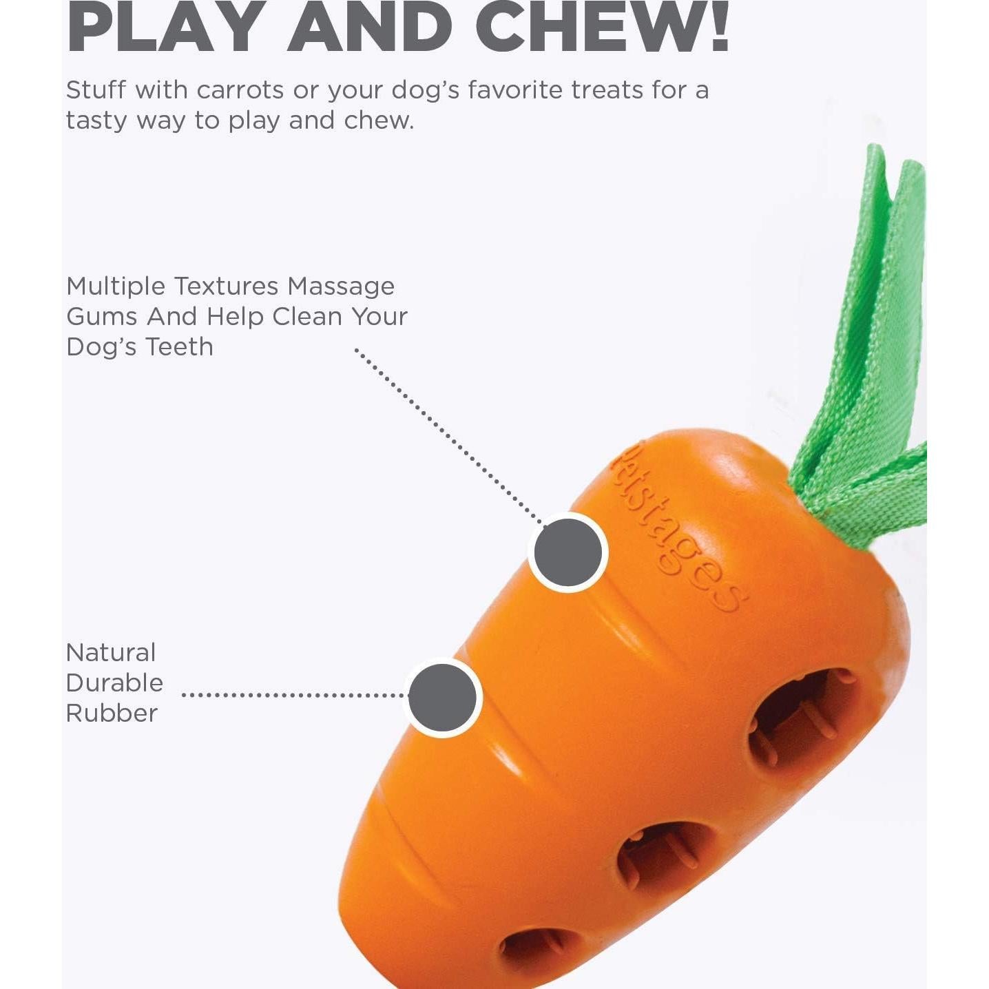Juguete Interactivo para Perros Petstages Carrot Stuffer 10.8cm