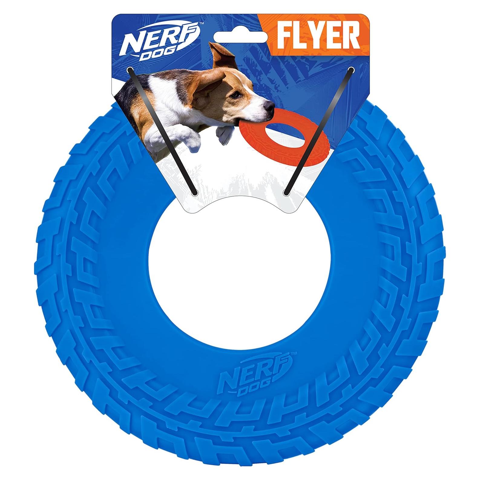 Juguete para Perros Nerf Dog Tire Flyer 25,4 cm Azul