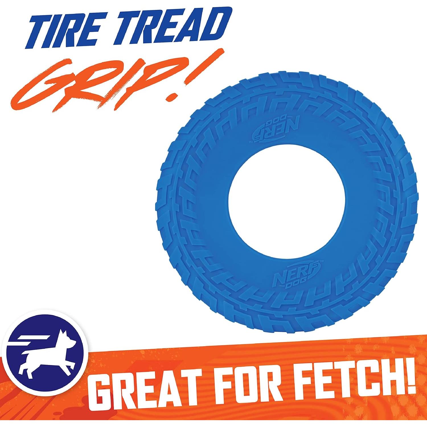Juguete para Perros Nerf Dog Tire Flyer 25,4 cm Azul