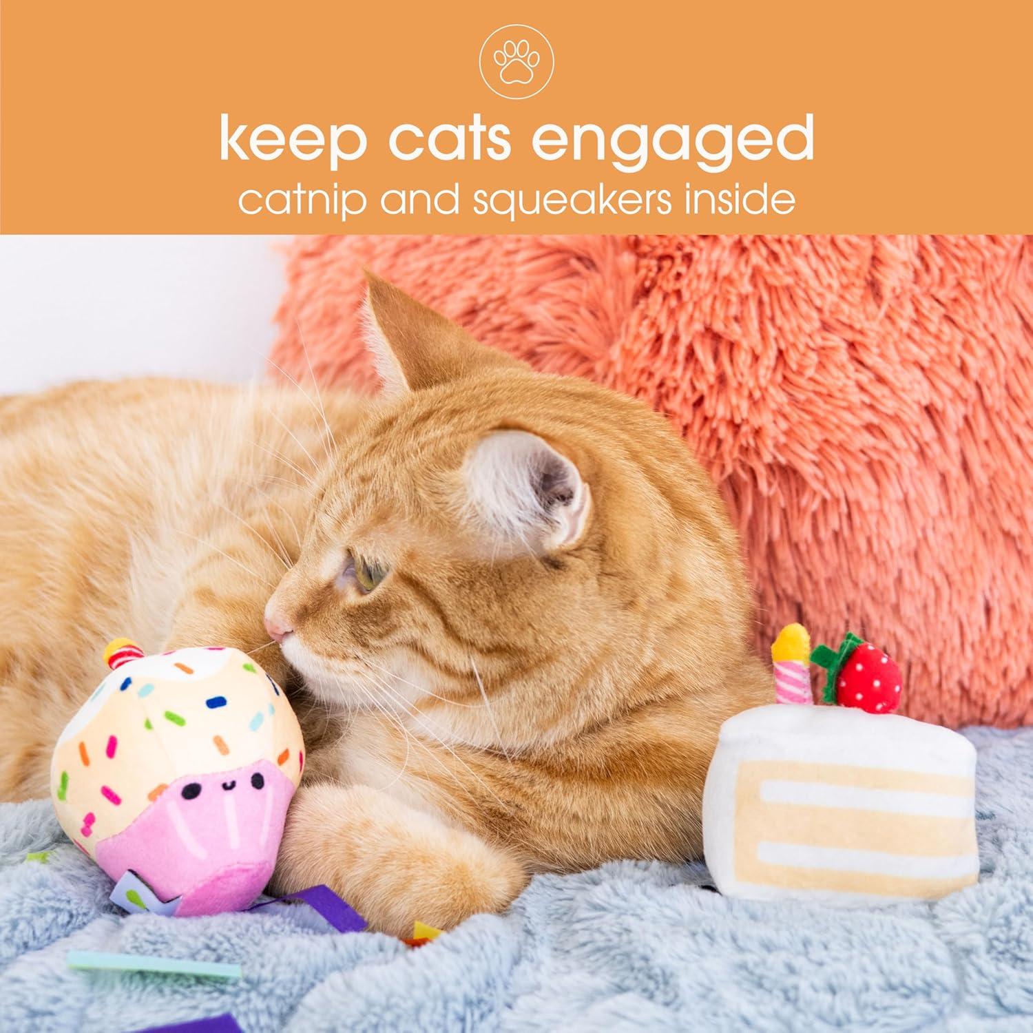 Juego de Juguetes para Gato Pearhead Pastel y Cupcake