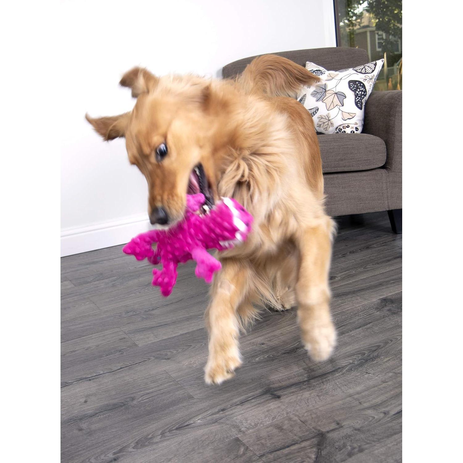 Juguete de Peluche Squeaky goDog Gators Rosa Grande