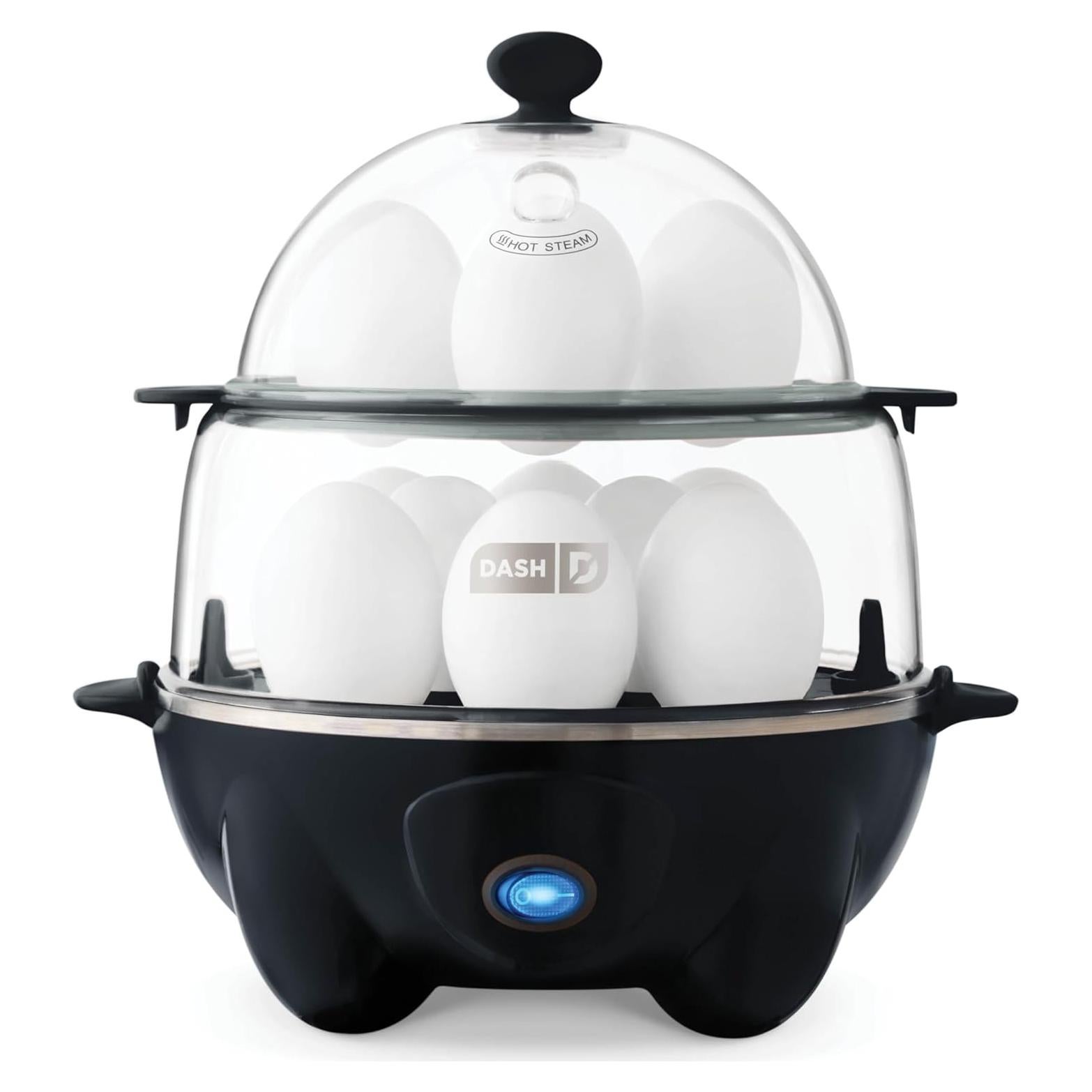 Cocinador de Huevos DASH Deluxe 12 Huevos Negro Automático