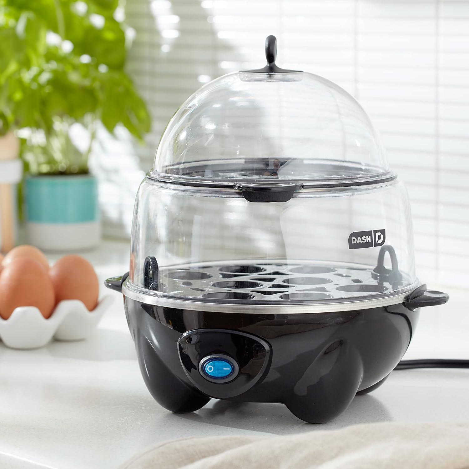 Cocinador de Huevos DASH Deluxe 12 Huevos Negro Automático