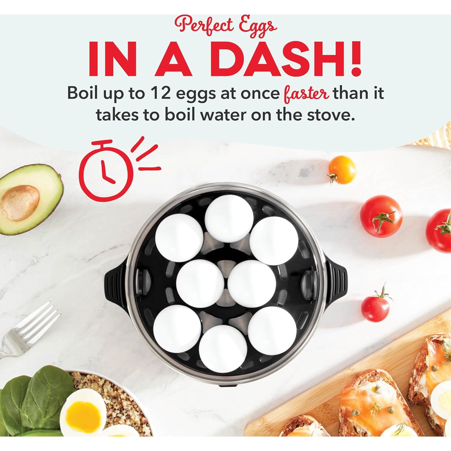 Cocinador de Huevos DASH Deluxe 12 Huevos Negro Automático