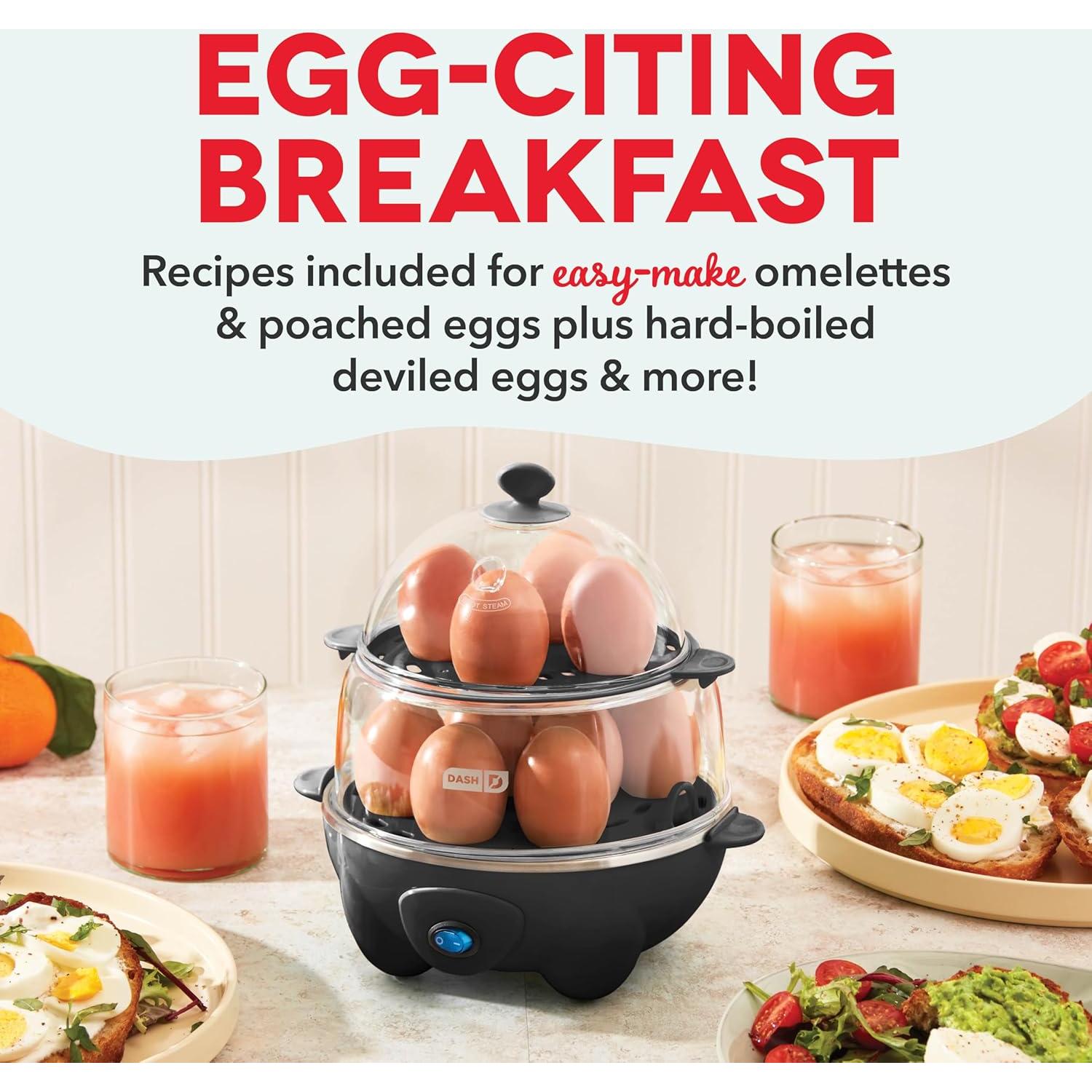 Cocinador de Huevos DASH Deluxe 12 Huevos Negro Automático