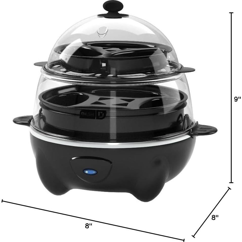 Cocinador de Huevos DASH Deluxe 12 Huevos Negro Automático
