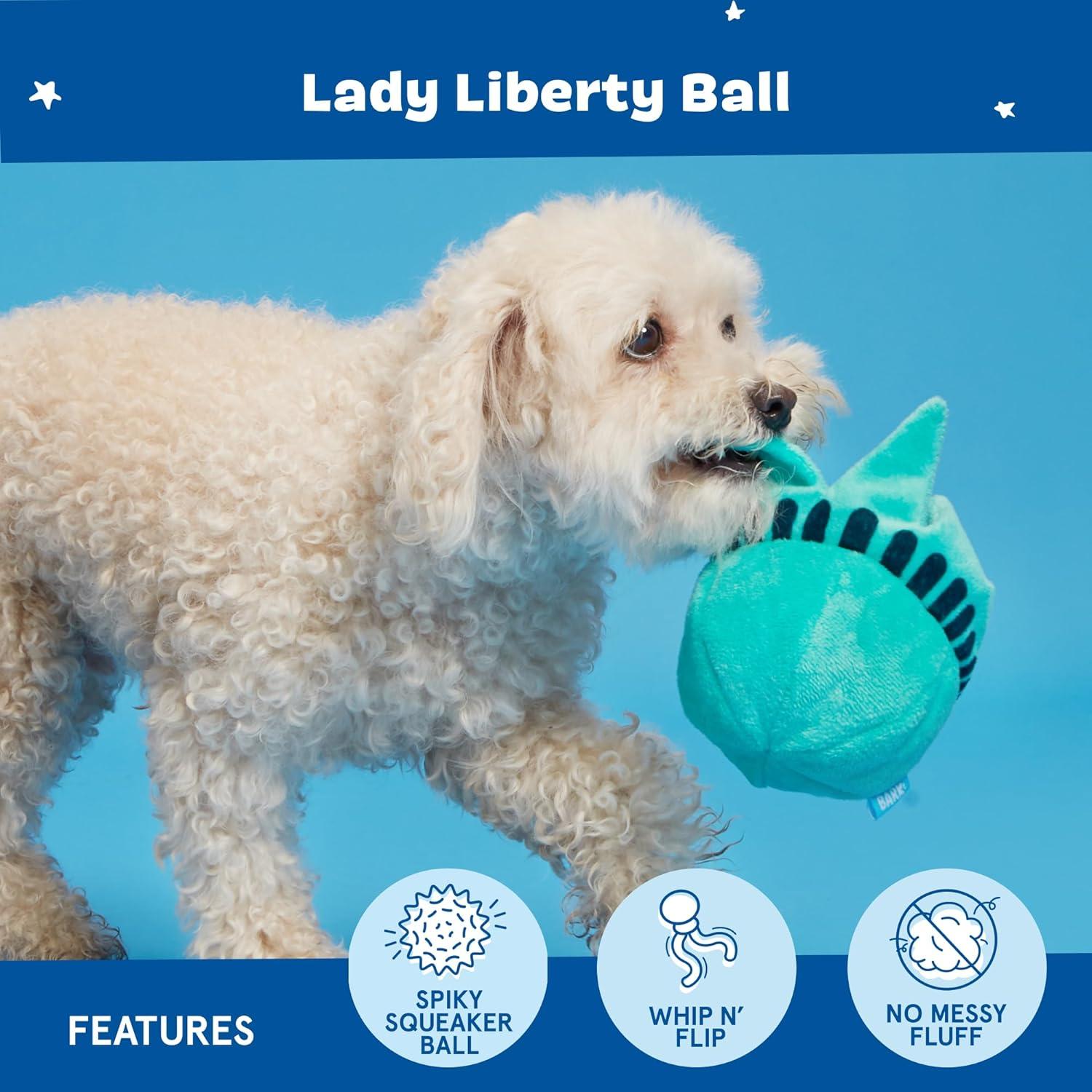 Pelota Squeaky 2-en-1 Barkbox Lady Liberty Grande