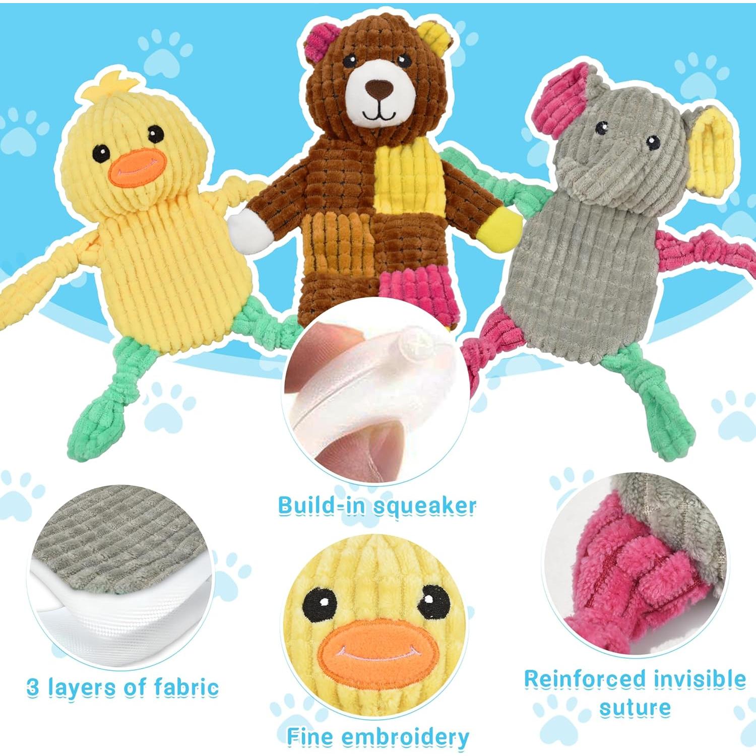 5 Juguetes para Perros LECHONG Squeaky y Crinkle 10cm