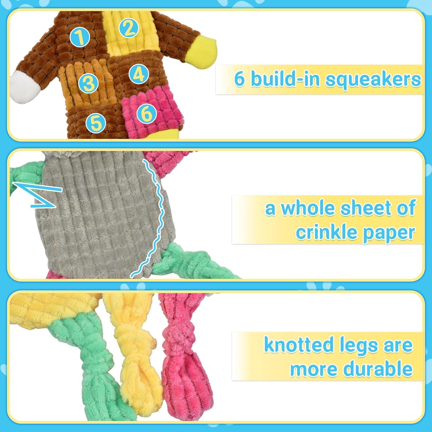 5 Juguetes para Perros LECHONG Squeaky y Crinkle 10cm