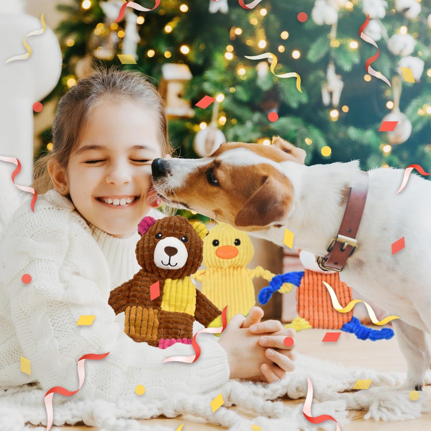 5 Juguetes para Perros LECHONG Squeaky y Crinkle 10cm