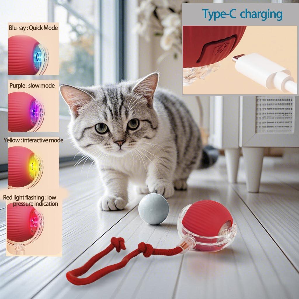 Bola Interactiva para Gatos y Perros KumCinm Roja 5cm