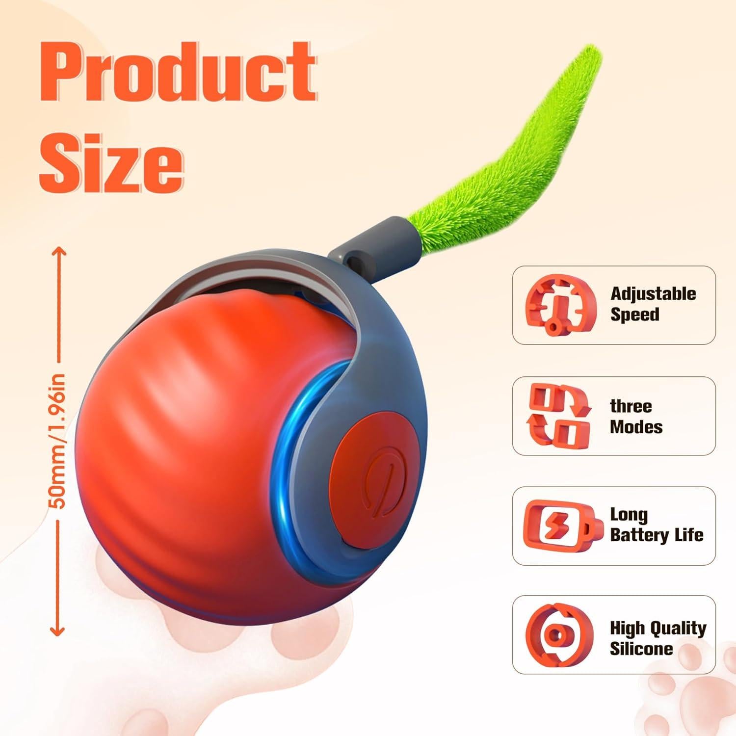 Juguete Interactivo para Gato Kanuoc Speedy Tail Naranja