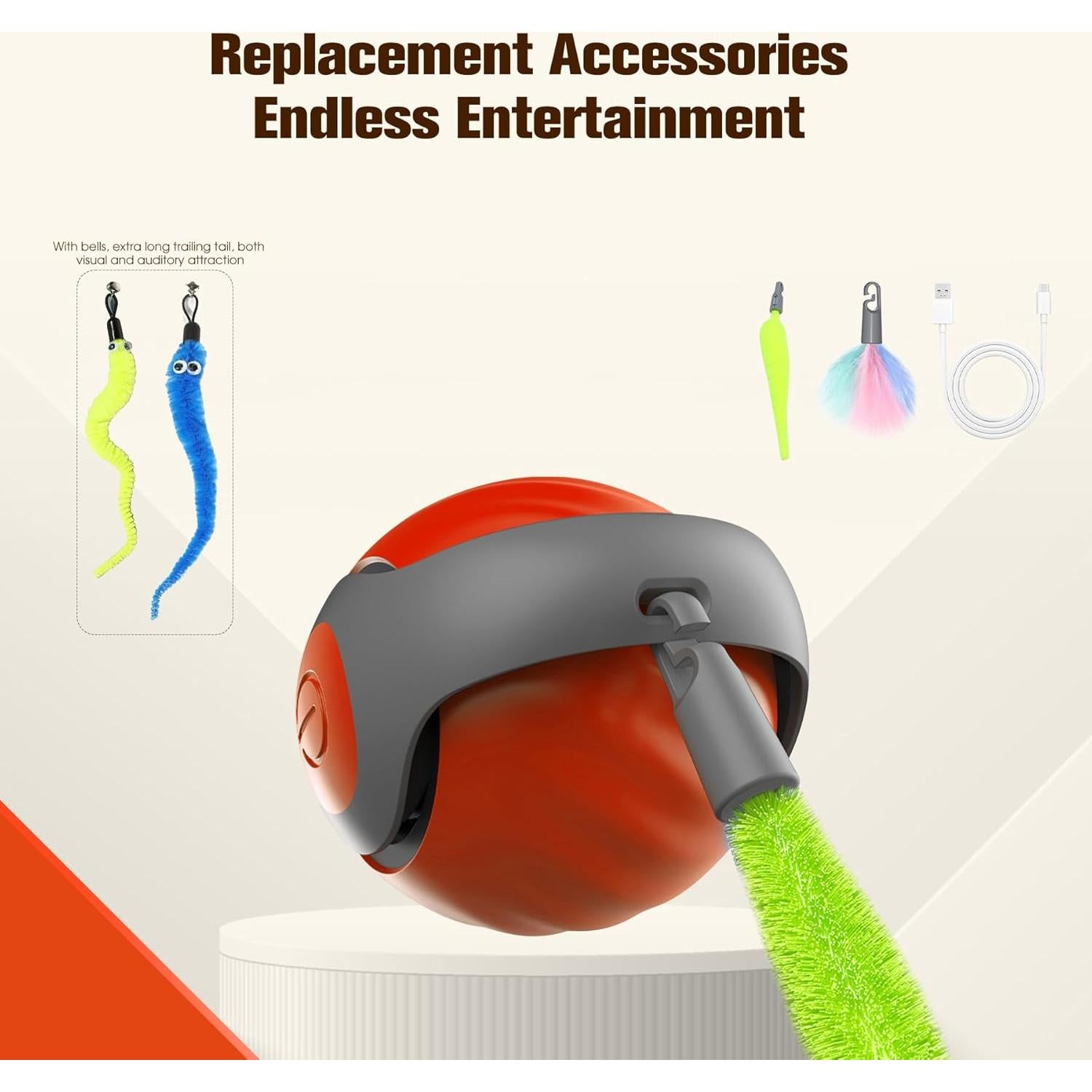 Juguete Interactivo para Gato Kanuoc Speedy Tail Naranja