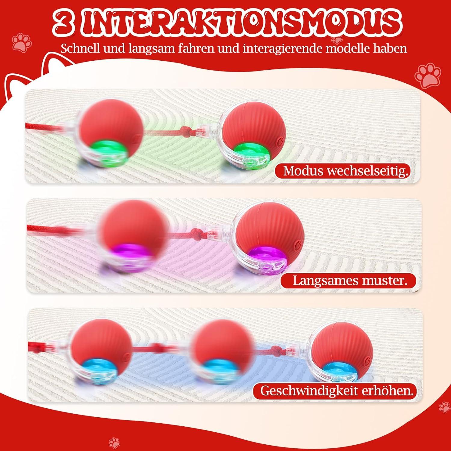 Pelota Interactiva para Gatos y Perros Tyware Rojo