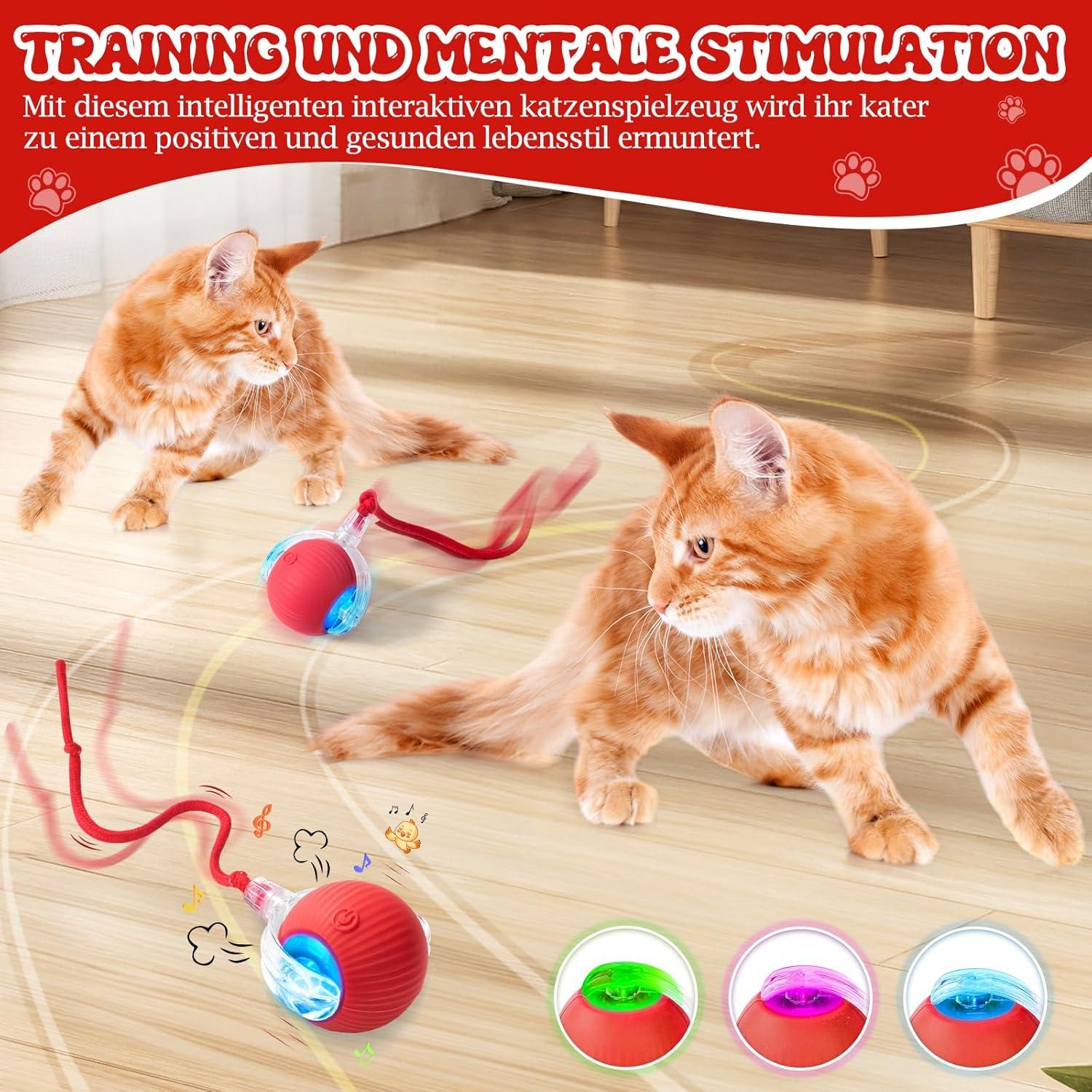 Pelota Interactiva para Gatos y Perros Tyware Rojo