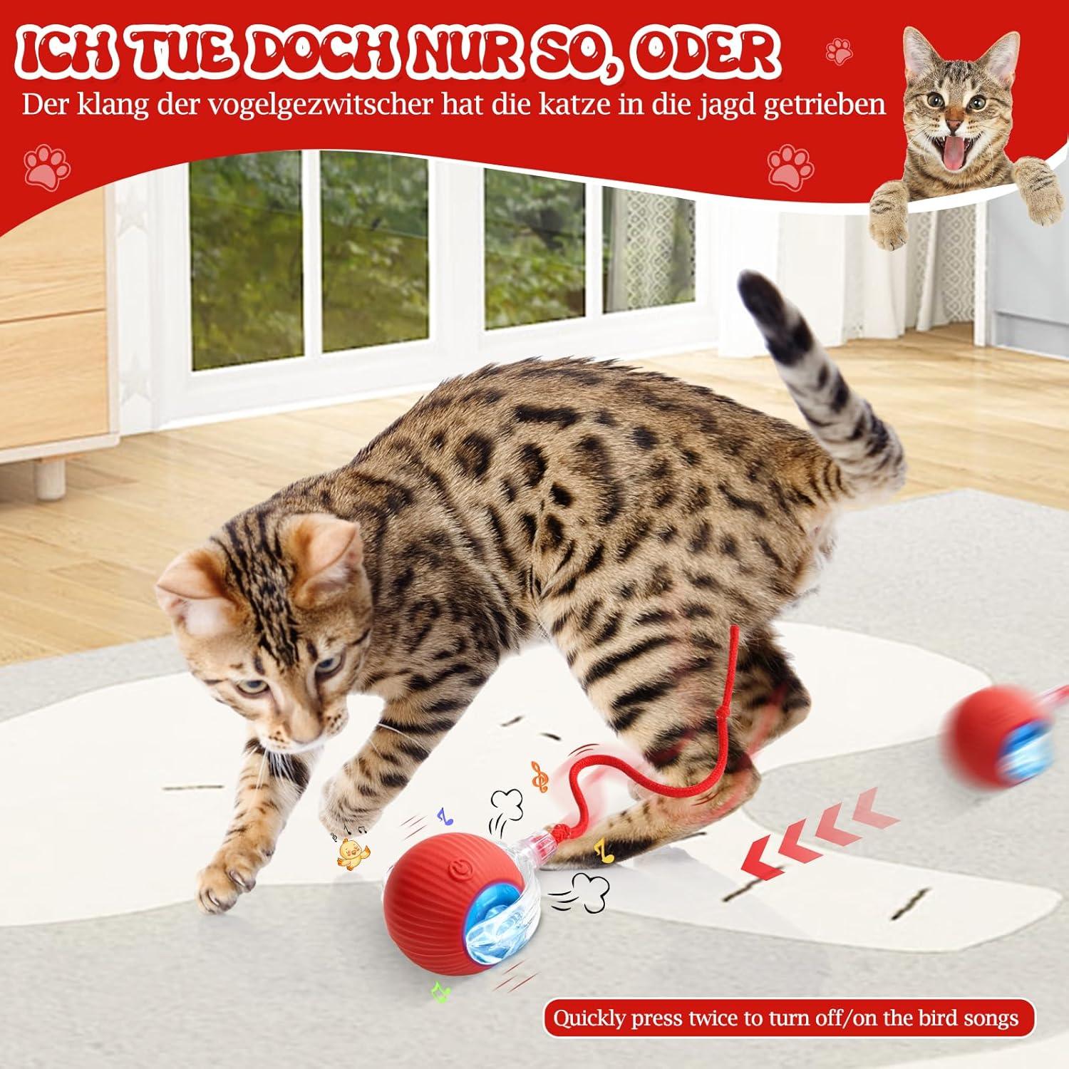 Pelota Interactiva para Gatos y Perros Tyware Rojo