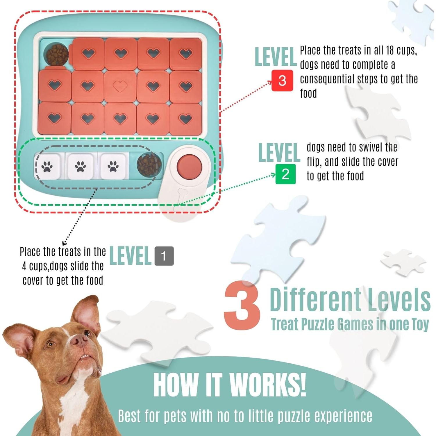 Rompecabezas Interactivo para Perros DUDULOVY Nivel 3