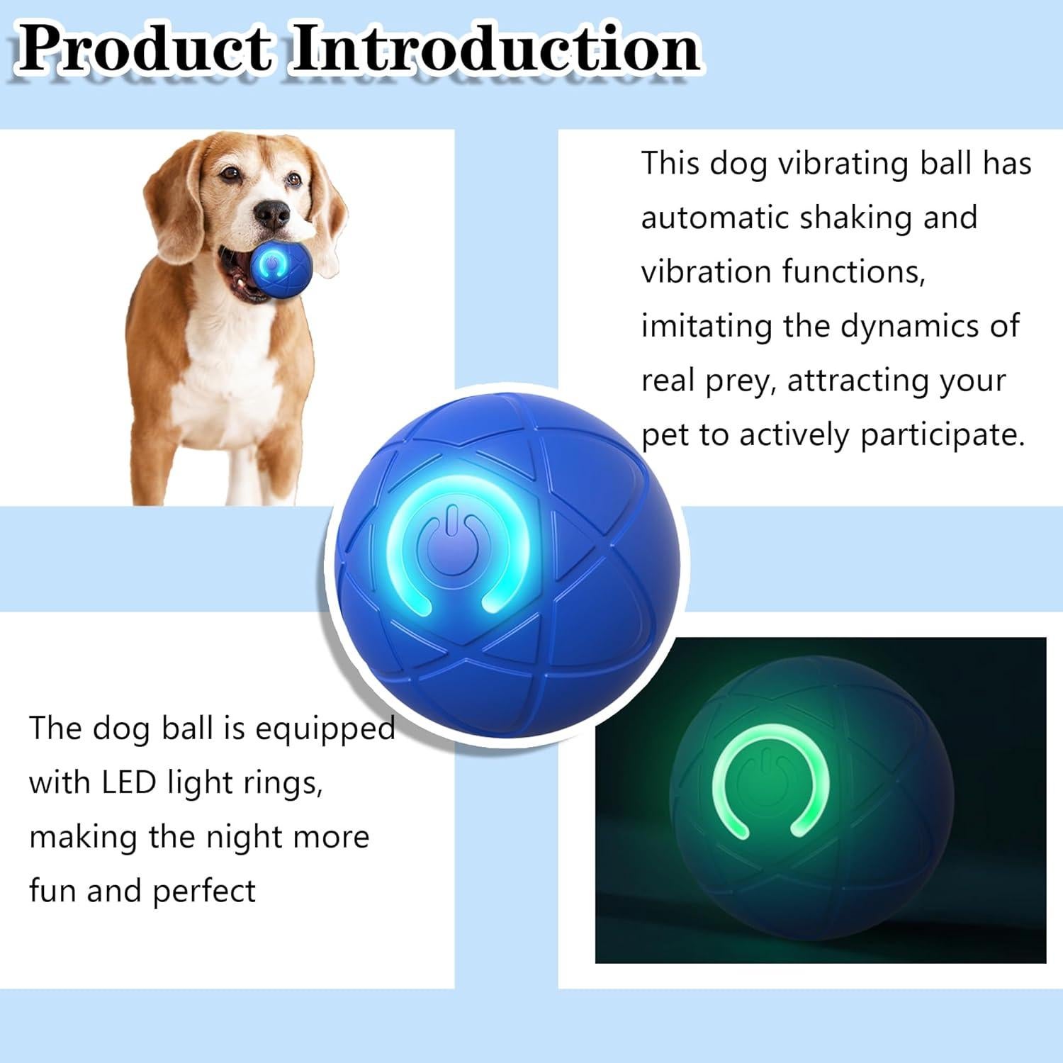 Bola Interactiva para Perros KoovDem 5,2 cm Recargable