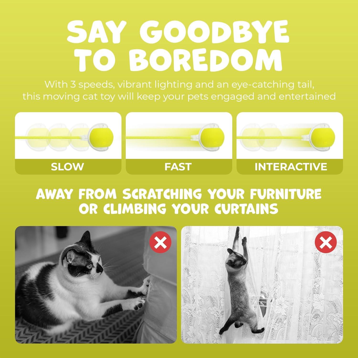 Juguete Interactivo para Gatos Pawlo Speedy Tail 2.0 Amarillo