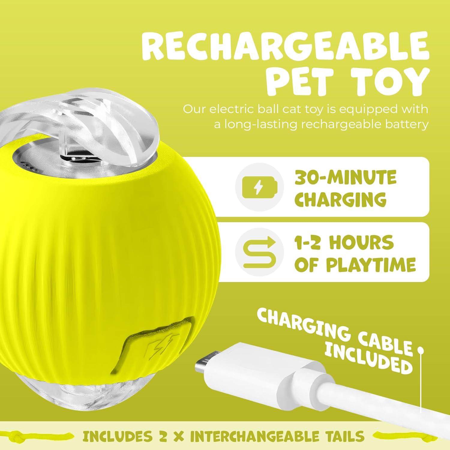 Juguete Interactivo para Gatos Pawlo Speedy Tail 2.0 Amarillo