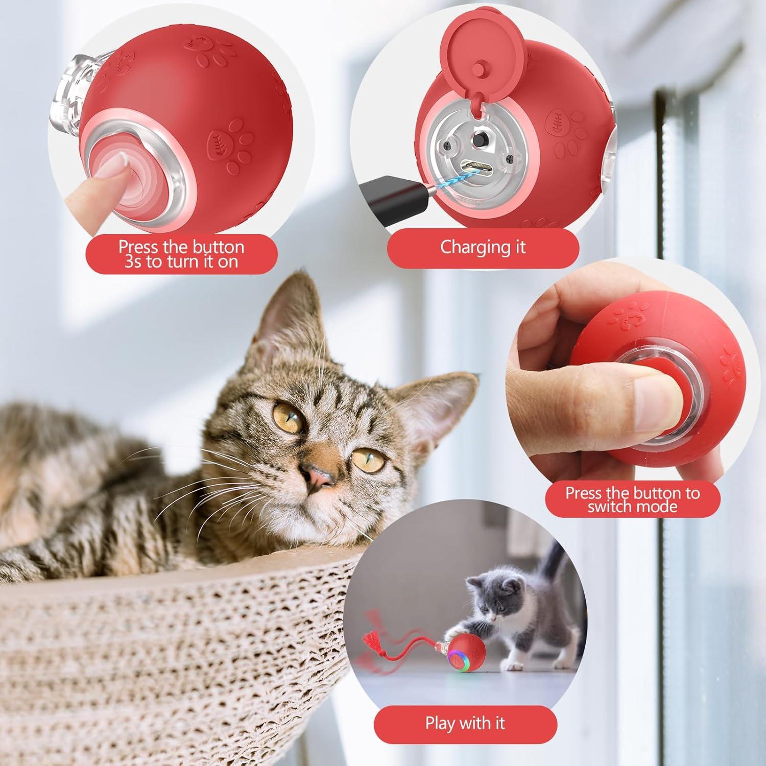 Juguete Interactivo para Gatos Morhandisn Cola Rápida 2.0 Rojo