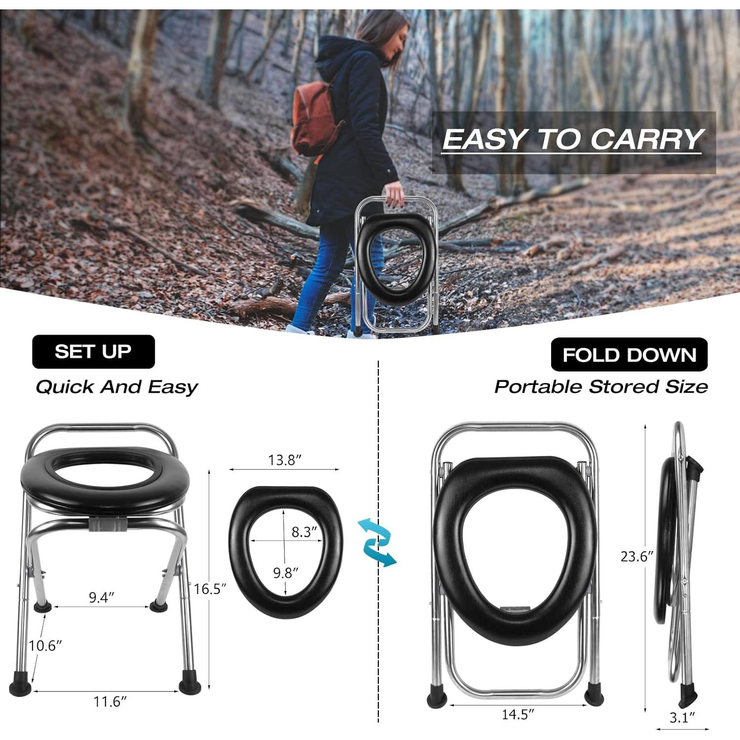 Inodoro portátil UGarden de acero inoxidable 2,22 kg con asiento suave