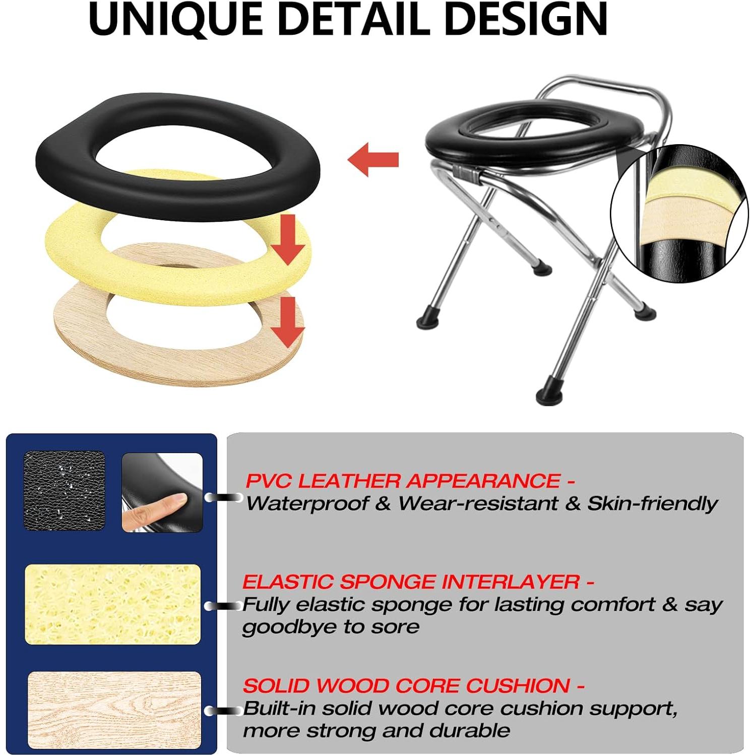 Inodoro portátil UGarden de acero inoxidable 2,22 kg con asiento suave