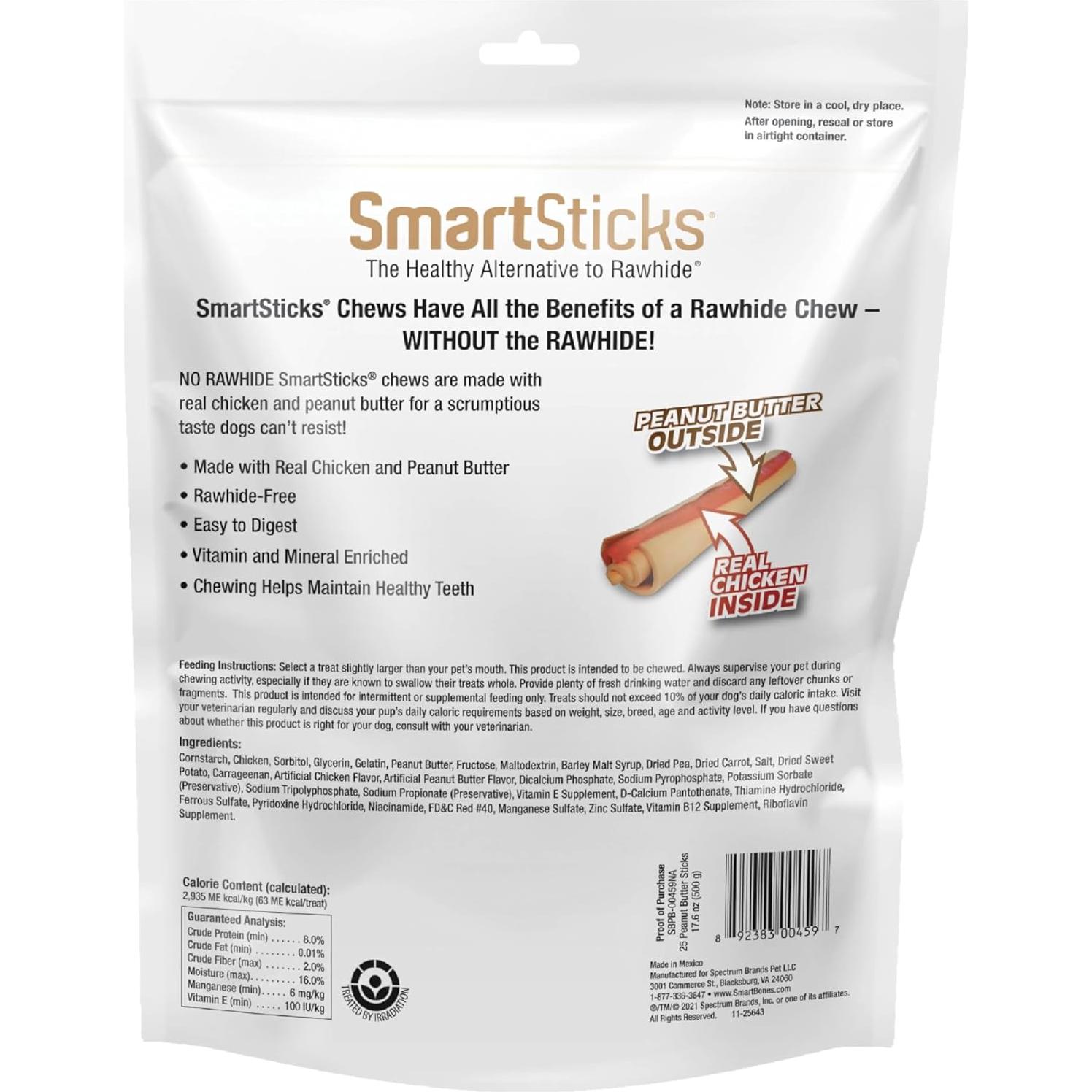 SmartBones Masticables para Perros 25 Unidades Sin Cuero
