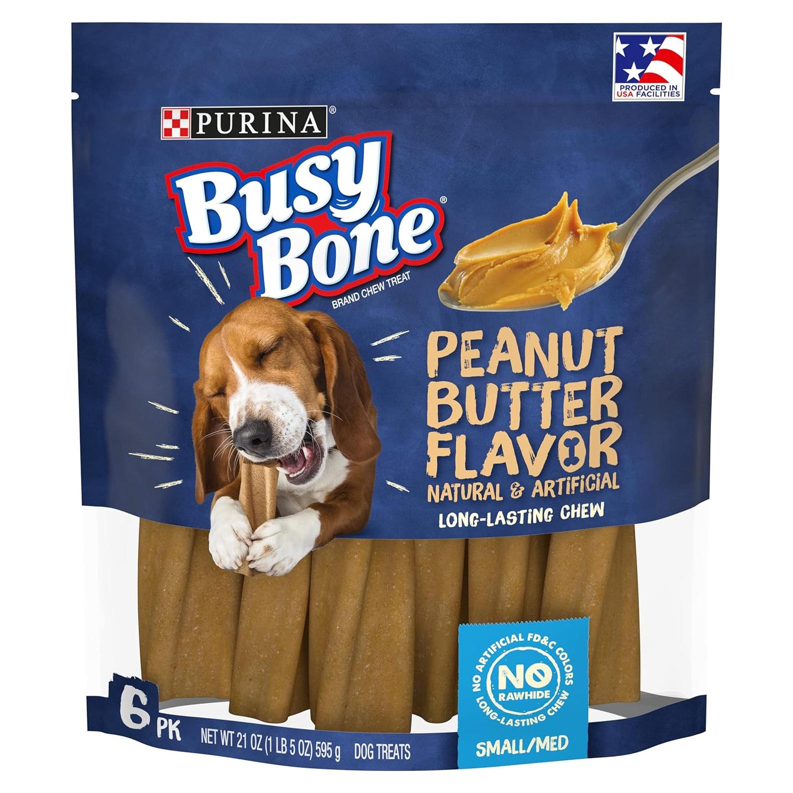 Purina Busy Bone Masticables para Perros 6 Unidades Sabor Mantequilla de Maní