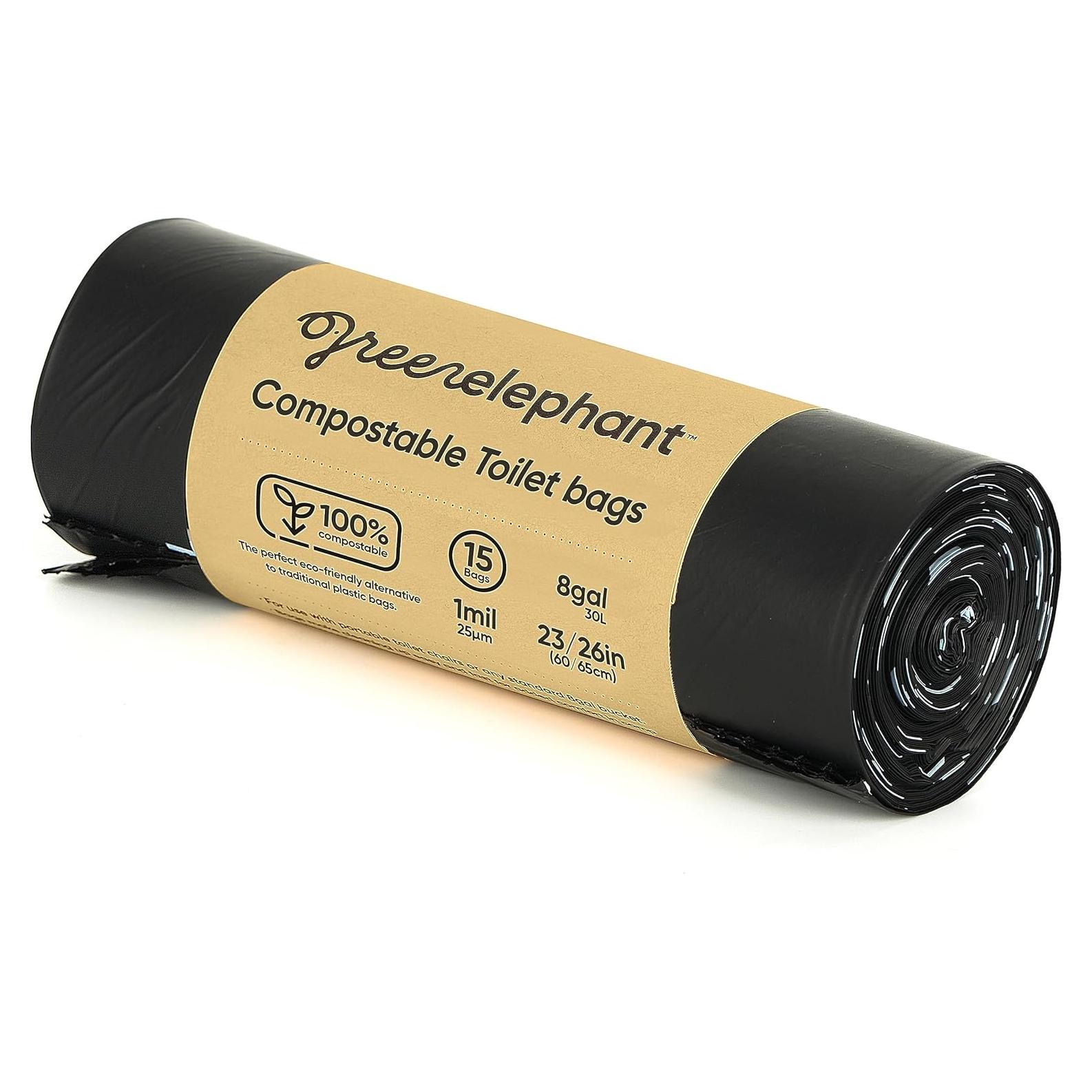 Bolsas de Inodoro Portátil GREEN ELEPHANT 15 Unidades Compostables