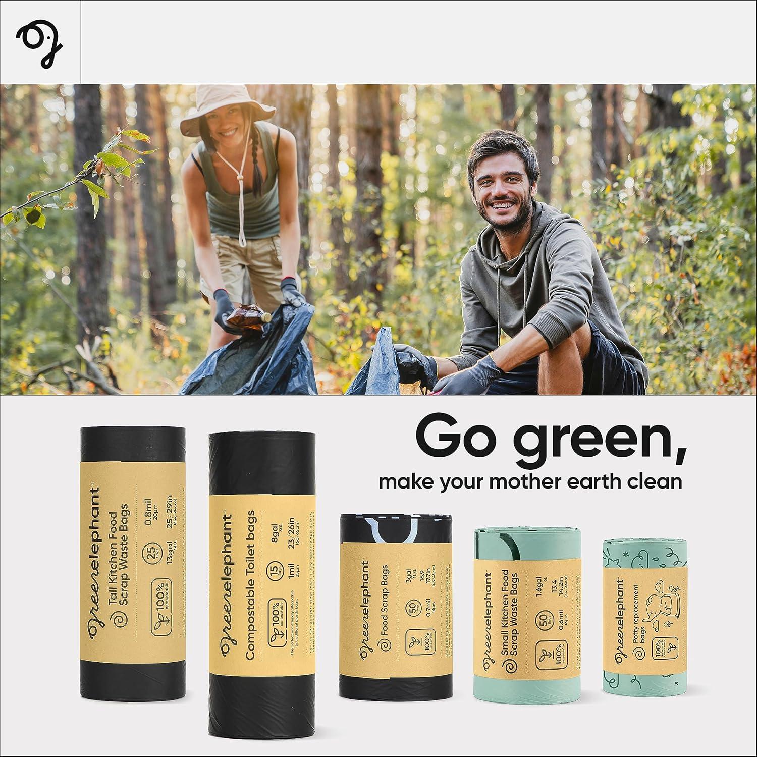 Bolsas de Inodoro Portátil GREEN ELEPHANT 15 Unidades Compostables