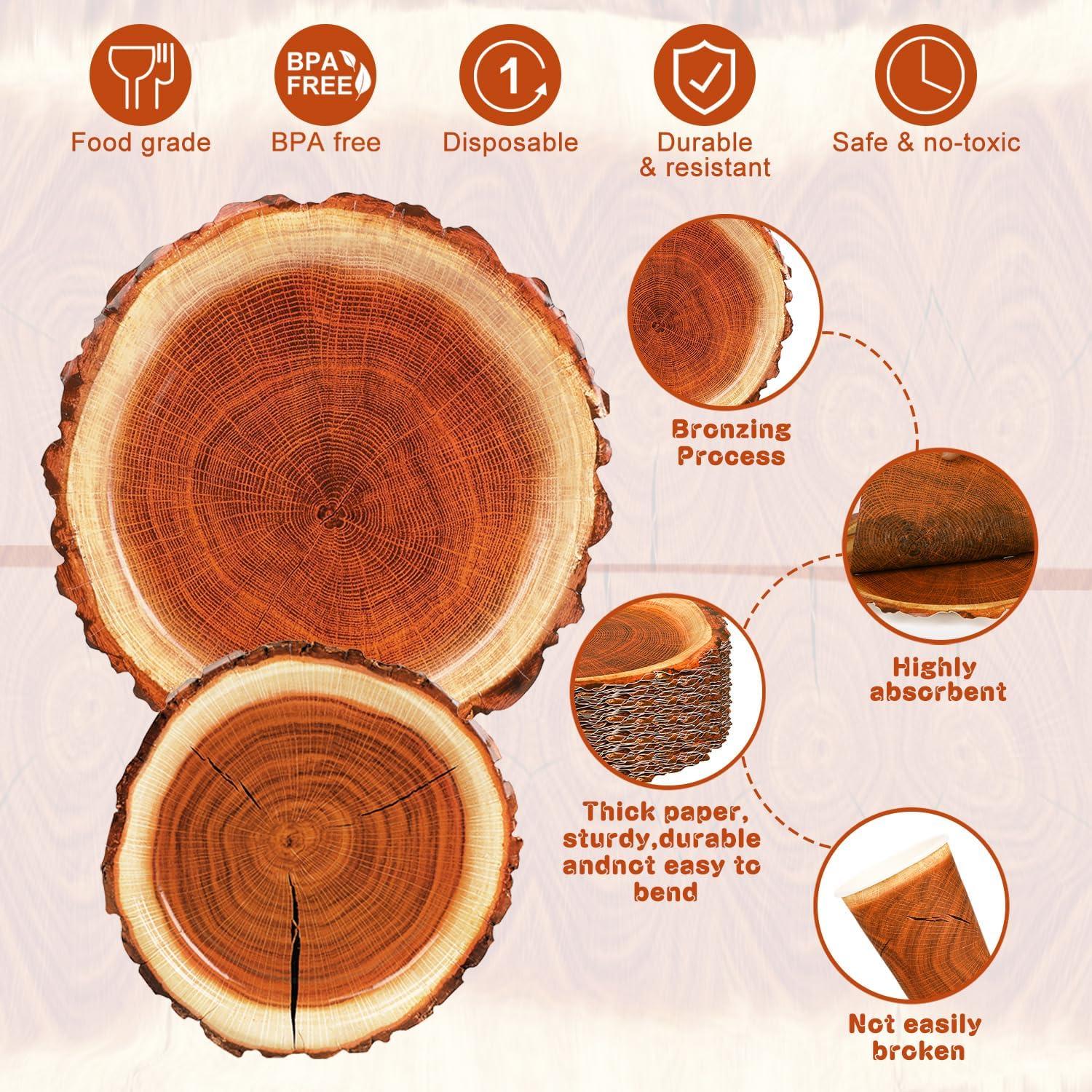 Juego de Vajilla de Papel FULJOOY 200 Piezas para Fiesta