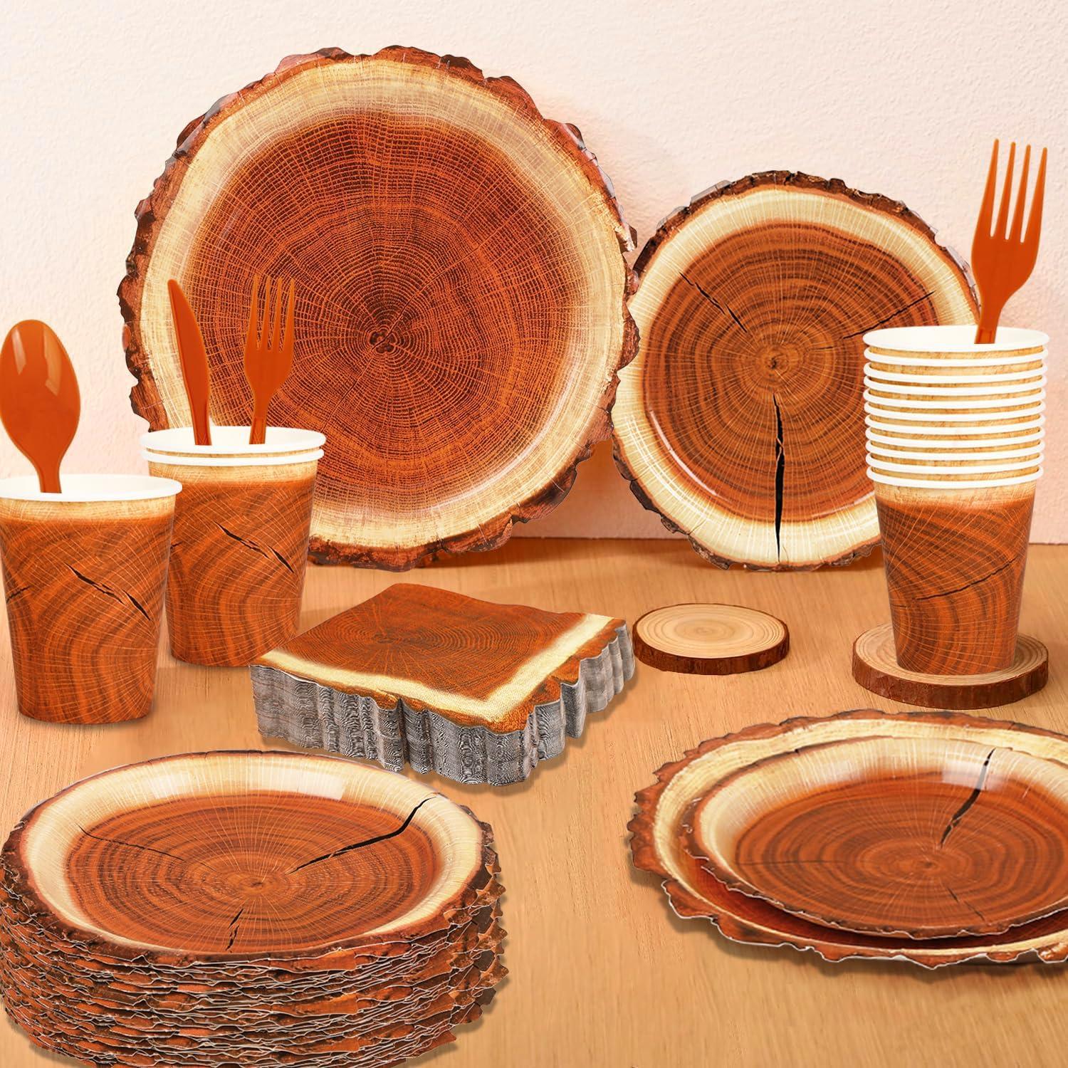 Juego de Vajilla de Papel FULJOOY 200 Piezas para Fiesta