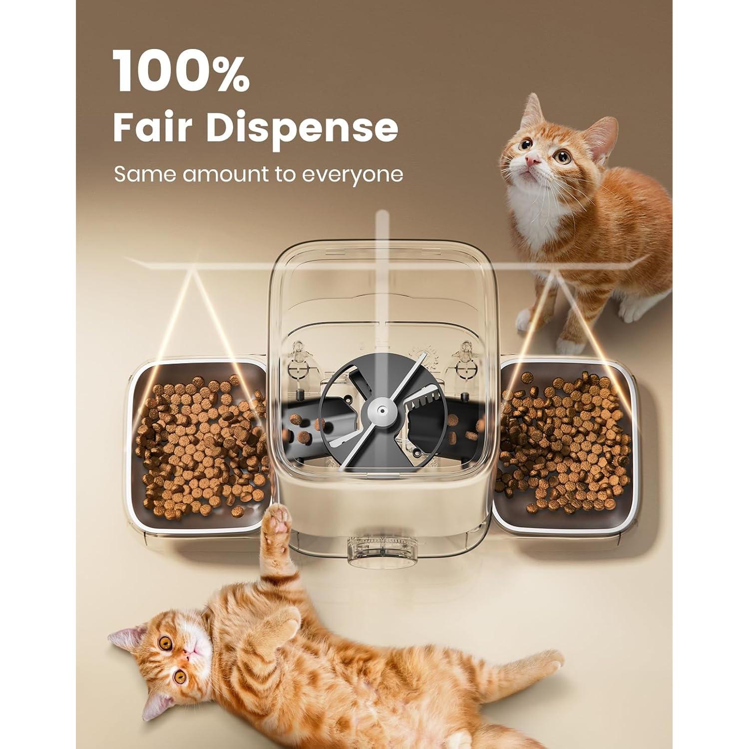 Comedero Automático para Gatos Oneisall 5L 2 Gatos Programable