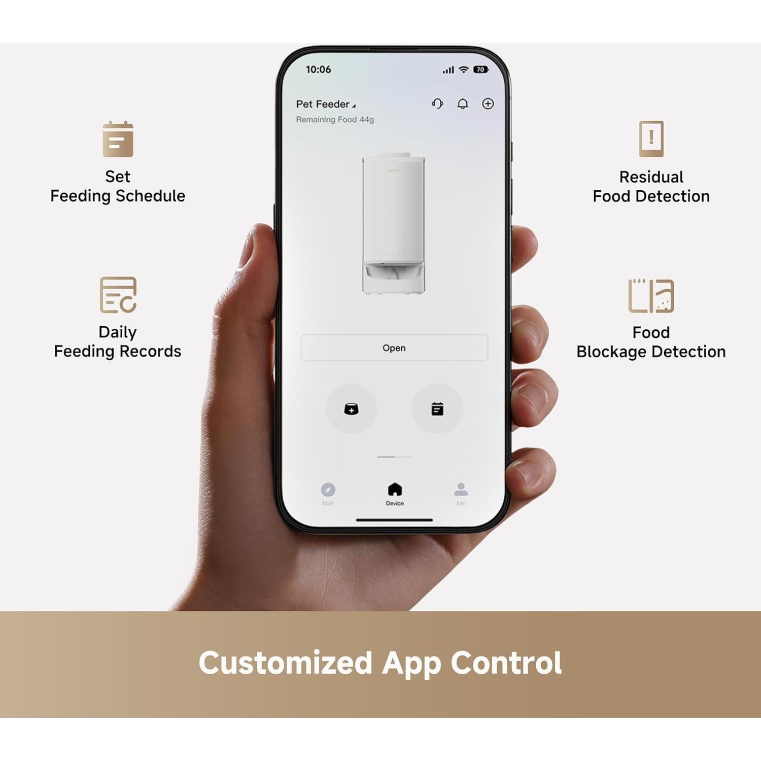 Alimentador Automático para Gatos MOVA PF10 Pro 3.4L APP