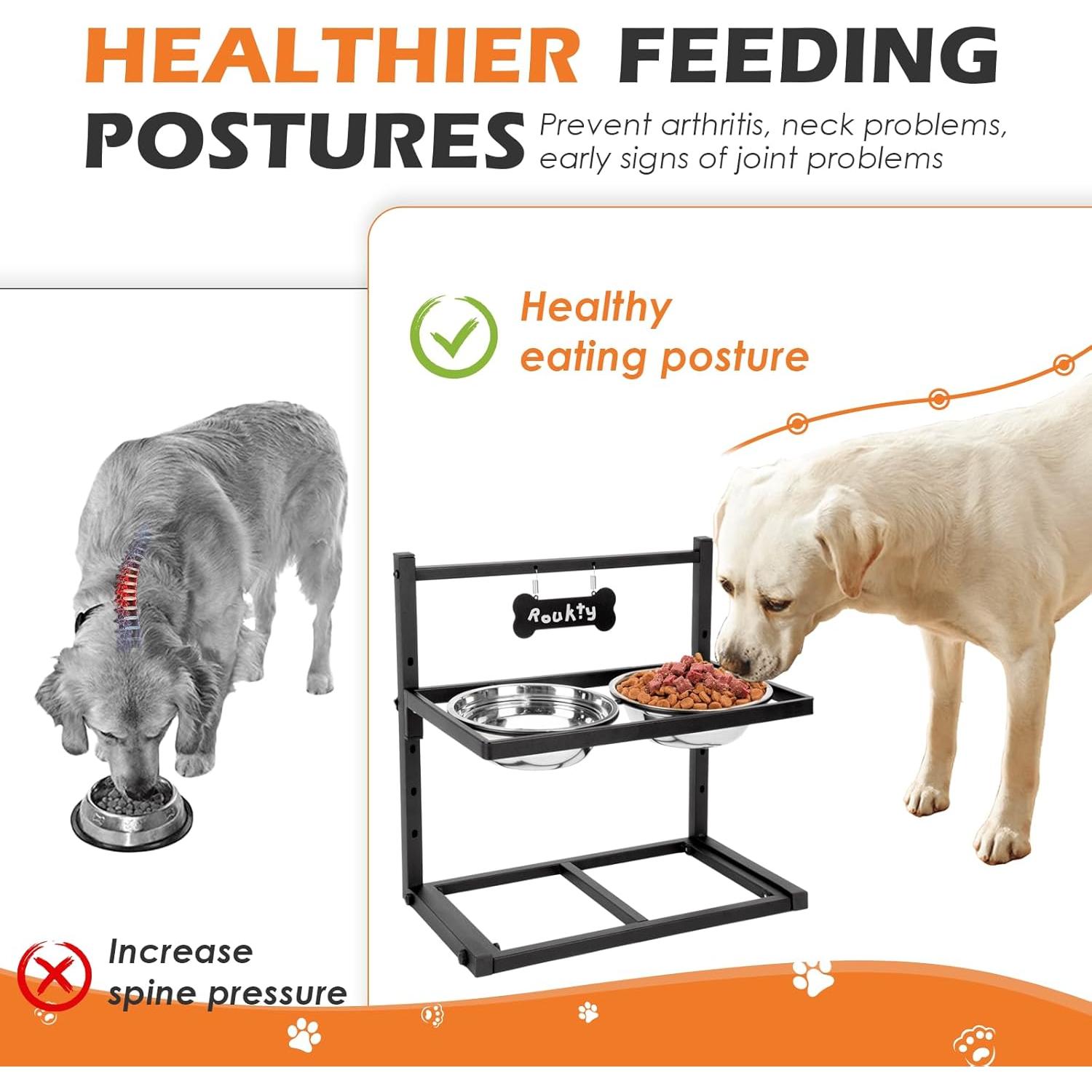 Cuencos Elevados para Perros ADENGL Ajustables 5 Alturas