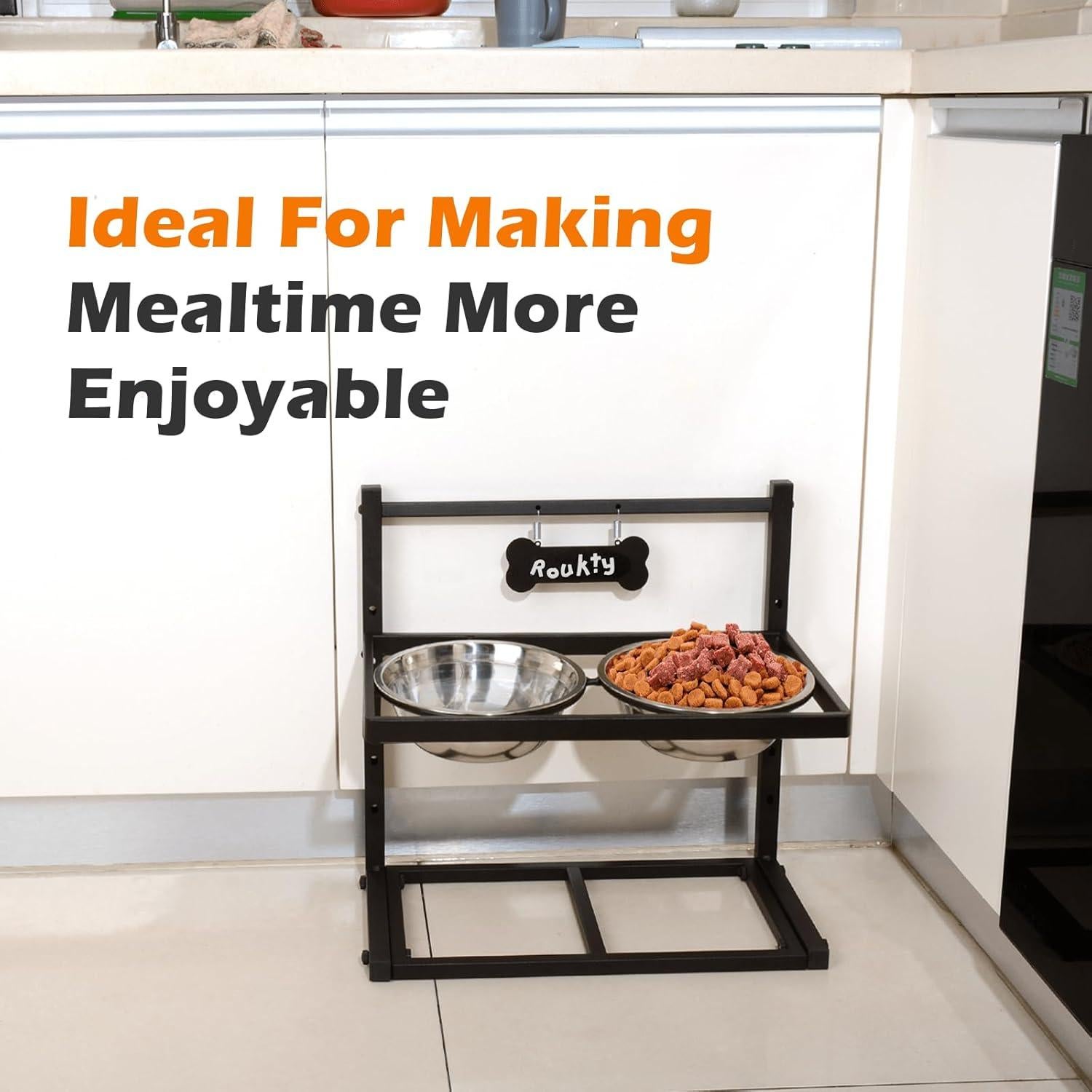 Cuencos Elevados para Perros ADENGL Ajustables 5 Alturas