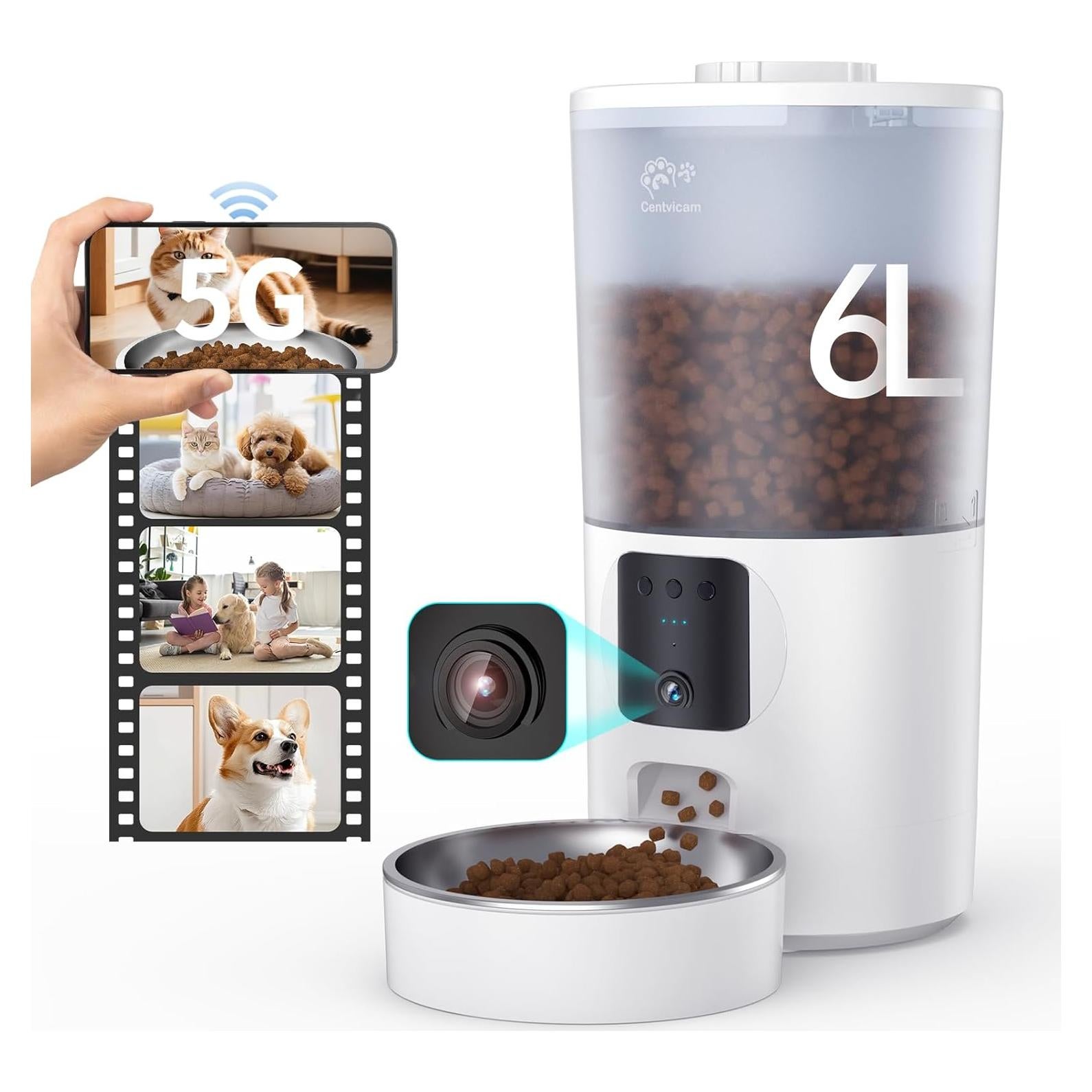 Comedero Automático 6L Centvicam con Cámara 1080P y App