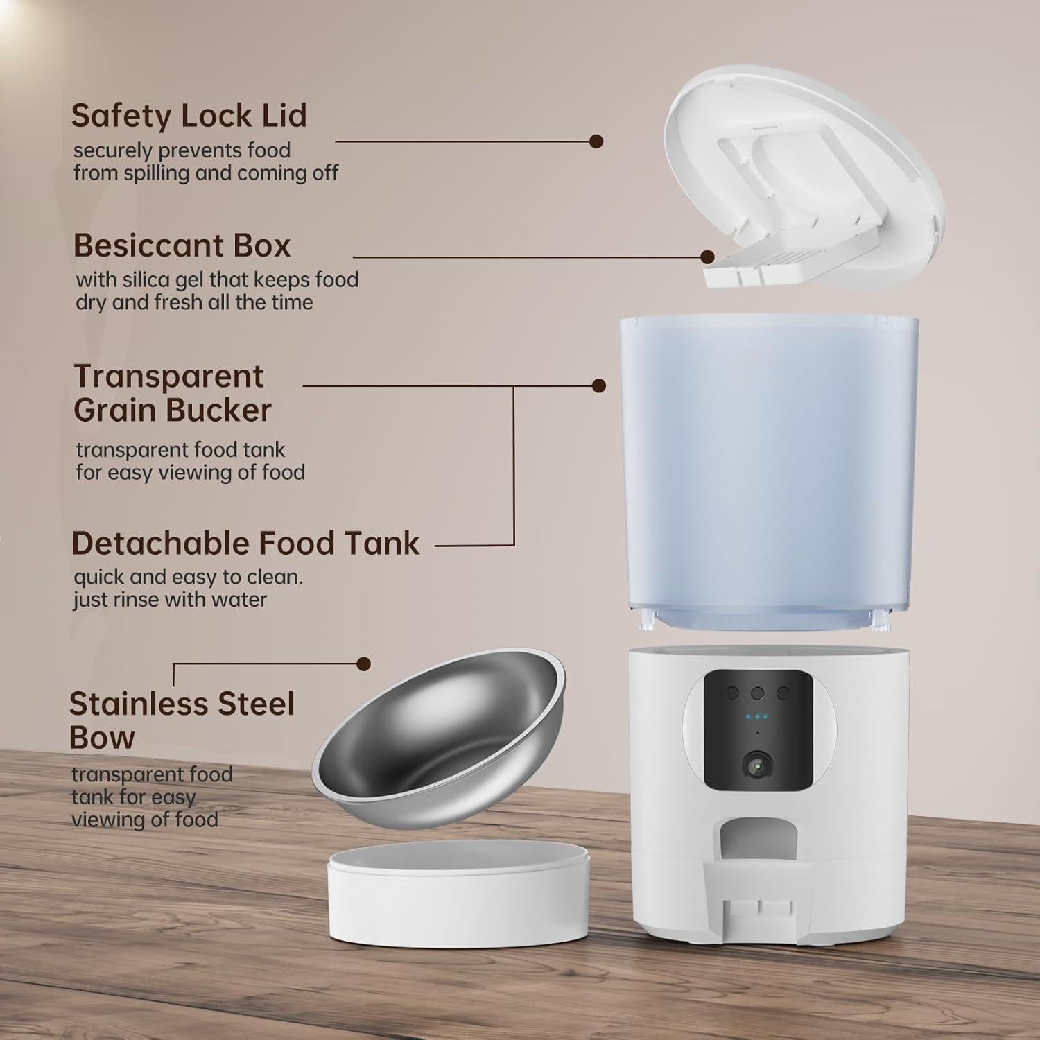 Comedero Automático 6L Centvicam con Cámara 1080P y App