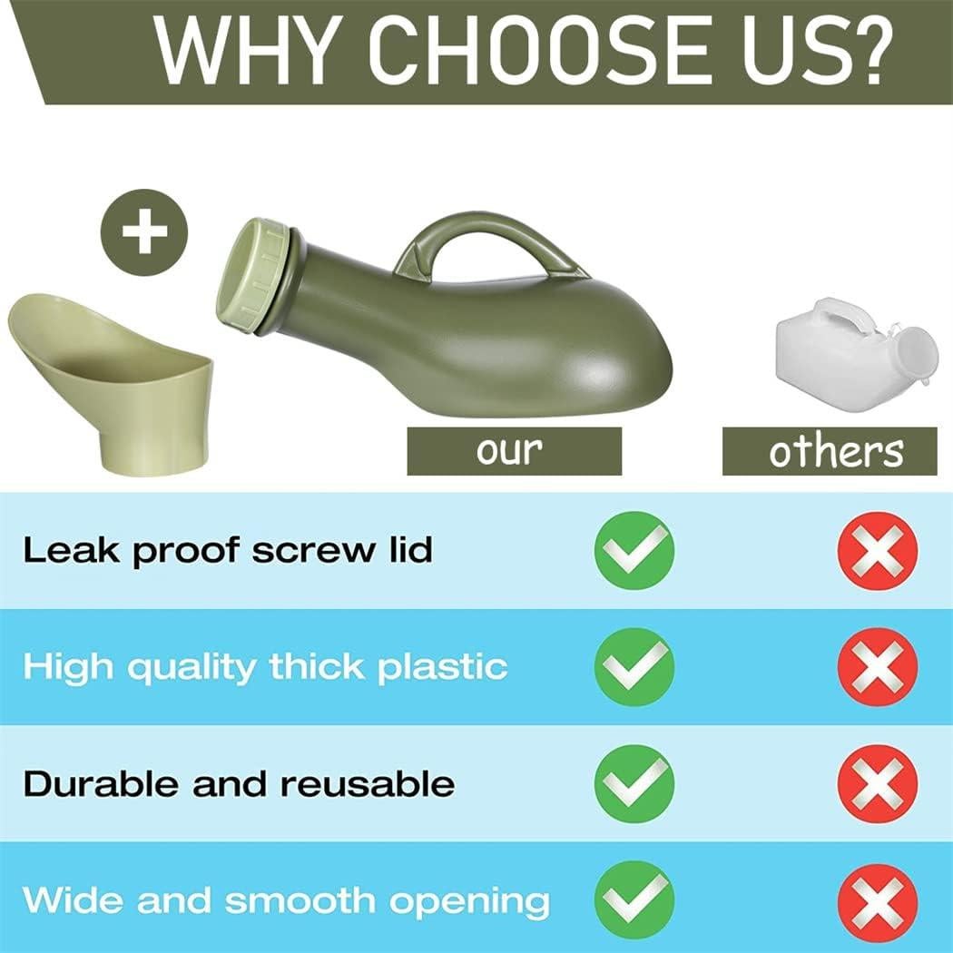 Botella de Orina Unisex CUNQN 1000ML con Embudo